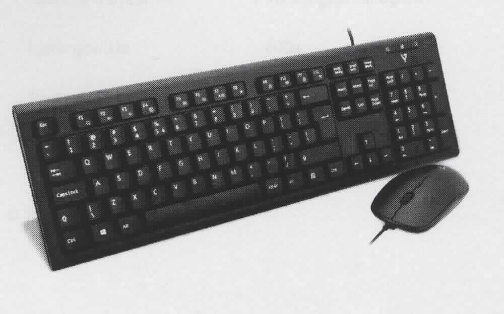 Eingabegerät, in Form einer Warenzusammenstellung aus Tastatur und Maus. Die Tastatur besteht im Wesentlichen aus einer mit aktiven und passiven Bauelementen bestückten, gedruckten Schaltung und Schaltmatte mit Kontaktpunkten sowie Funktions-, Cursorsteuer- und alphanumerischen Tasten. Die Maus besteht im Wesentlichen aus einem optischen Sensor und Auswerteelektronik in einem Kunststoffgehäuse mit Funktionstasten und Scrollrad.
Beide Geräte sind mittels fest angebrachtem Kabel an die Zentraleinheit einer automatischen Datenverarbeitungsmaschine anschließbar und in der Lage, Daten in einer von System verwendbaren Form zu liefern.
Von den beiden in Betracht kommenden Unterpositionen (KN) für die Eingabeeinheiten ist die Zusammenstellung, deren Bestandteile gemeinsam für den Einzelverkauf aufgemacht sind, der letztgenannten Unterposition (KN) zuzuweisen.

Die Ware wird als "Eingabeeinheit für automatische Datenverarbeitungsmaschinen, keine Tastatur" eingereiht.

Anlage: 1 Abbildung