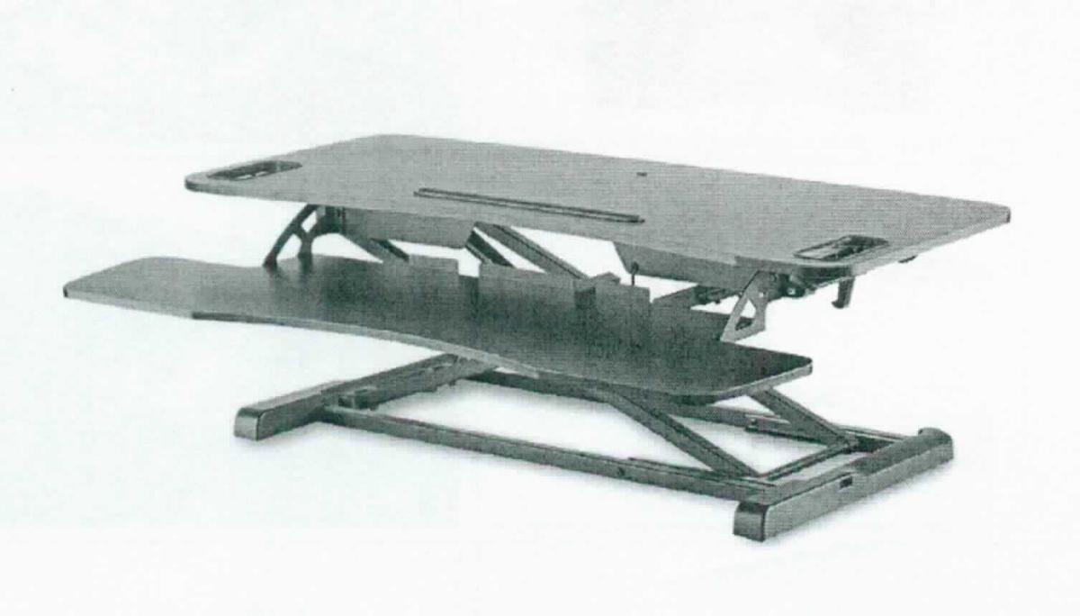 DIGITUS Ergonomischer Schreibtischaufsatz (Abbildungen siehe Anlage),
- aus einem scherenförmigen Standfuß mit eingebauter Druckluftfeder, mechanischem Hebel und
   zwei Ablageflächen,
- zum Anheben und Absenken von Gegenständen (z.B. Monitor, Tastatur, Maus etc.) auf einem 
  Schreibtisch, um im Stehen oder im Sitzen zu arbeiten.

"Andere Maschine zum Heben, andere als in den TARIC-Codes 8428 1020 00 bis 8428 9079 00 genannt - sog. Ergonomischer Schreibtischaufsatz"