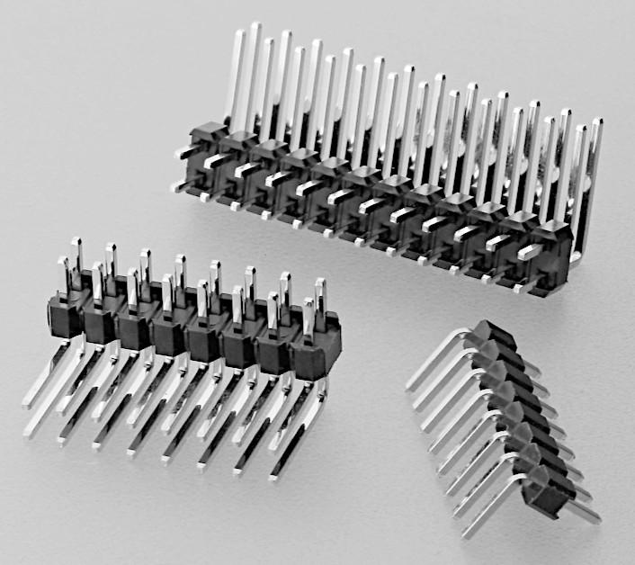 Steckverbinder, sog. Stiftleiste im Rastermaß 2,54 mm, im Wesentlichen bestehend aus einer Kunststoffleiste mit 40 Steckkontakten (einreihig) auf der Oberseite und der entsprechenden Anzahl an um 90 Grad abgewinkelten Kontaktstiften auf der Unterseite. Das Erzeugnis ist für eine Spannung von unter 1000 V ausgelegt. Es dient zum Herstellen einer elektrischen Verbindung durch Einstecken eines entsprechenden Gegenstückes (female) nach Montage (Löten) auf eine Leiterplatte.

Die Ware wird als "elektrisches Gerät zum Verbinden von elektrischen Stromkreisen, für eine Spannung von 1000 V oder weniger, Steckvorrichtung, für gedruckte Schaltungen" eingereiht.

Anlage: 1 Abbildung