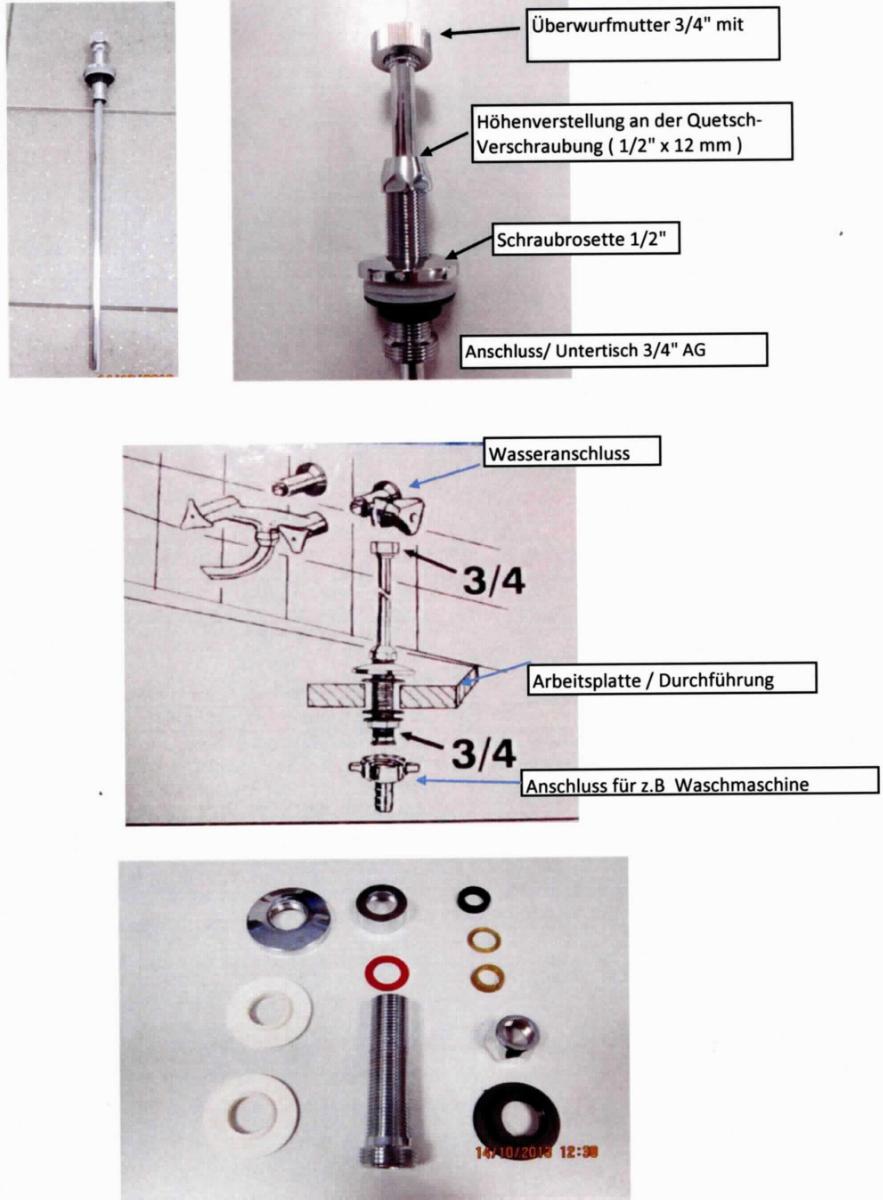Spülendurchführung aus Messing

Bei der Ware handelt es sich um eine aus verschiedenen Bestandteilen zusammengesetzte Ware. Sie besteht aus einem Messingrohr mit Flanschansatz und Überwurfmutter mit Dichtung. Darüber befindet sich eine mit durchgehendem Außengewinde versehene Schraubrossette mit Überwurfmutter aus Messing sowie eine Bundhülse aus Kunststoff. Der Artikel dient zum Verbinden von Wasserzuleitungen mit einer Spülen-Mischbatterie einer Wasch- oder Spülmaschine durch eine Arbeitsplatte hindurch. Die Teile aus Messing bestimmen den Charakter der aus verschiedenen Teilen zusammengesetzten Ware.

Die Ware ist als "Teile von Sanitärartikeln aus Kupfer" in die Codenummer 7418 2000 90 0 des Zolltarifs einzureihen.