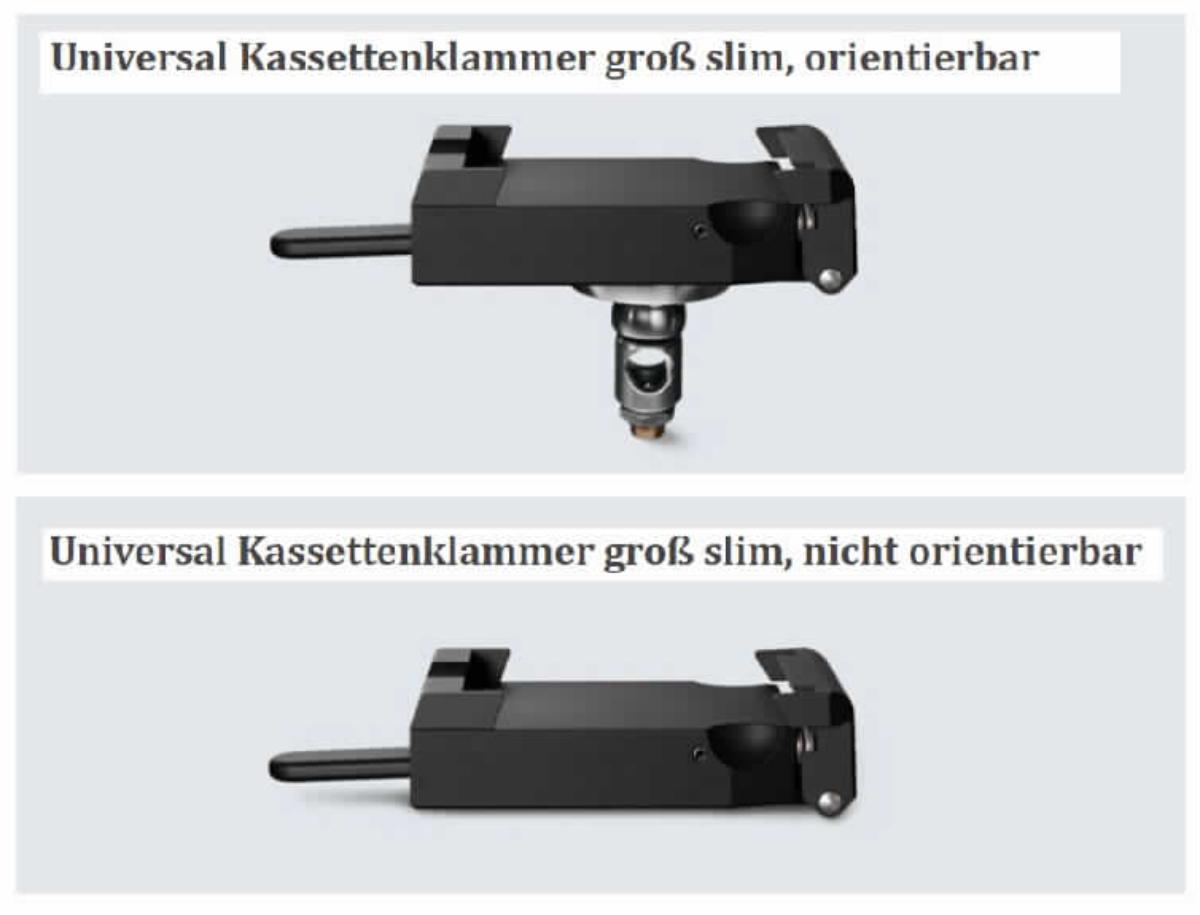 Sog. Universal Kassettenklammer, im Wesentlichen bestehend aus einem quaderförmigen Körper aus Kunststoff mit einem Schnellklemmsystem aus Kunststoff. Die Klammer ist je nach Variante orientierbar (mit Adapter) oder nicht orientierbar (für direkte Adaptierung) und für Schlitten- und Rotationsmikrotome geeignet.
Äußere Form: siehe Abbildung in der Anlage.
Die Kassettenklammer hält und fixiert eine Probe während der Mikrotomie.

Die Ware wird als "Teil, erkennbar hauptsächlich für ein Mikrotom bestimmt" eingereiht.