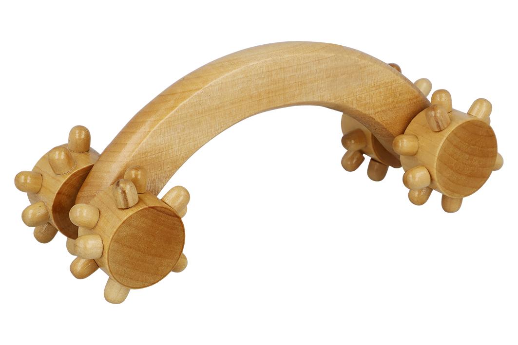 Sog. Handmassagegerät mit 4 Rollen, im Wesentlichen bestehend aus einer ca. 17 x 7 cm großen Vorrichtung aus Holz, mit halbrundem Griff mit vier daran befestigten beweglichen Rollen. Die Rollen sind rundherum mit starren, noppenähnlichen Fortsätzen ausgestattet.
Äußere Form: Siehe Abbildung in der Anlage.
Die Ware ist zur Verwendung als Handapparat für die mechanische (Selbst-)Massage verschiedener Körperregionen vorgesehen, indem sie über den Körper gerollt wird, wodurch ein Massageeffekt erzielt werden soll.

Die Ware wird als "Massagegerät, kein elektrisches Vibrationsmassagegerät" eingereiht.