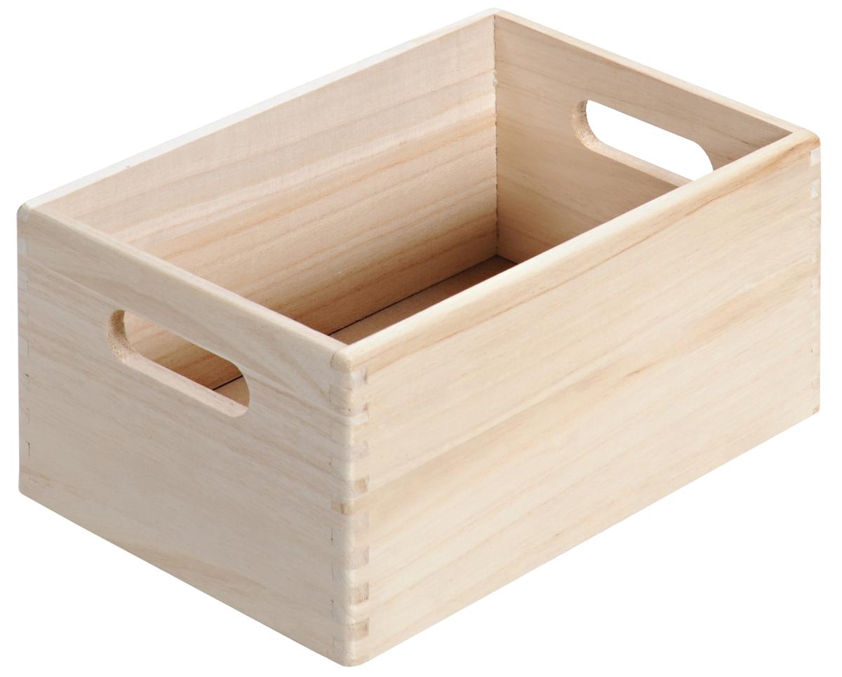 Aufbewahrungskiste, Artikelnr. 69410 (Abbildung siehe Anlage),
- quaderförmiges, nach oben hin offenes Behältnis mit Seitenteilen
  aus massiven Holz (Paulowniaholz, lt. Antragsteller) und einer
  Bodenplatte aus Holzfaserplatten (MDF, lt. Antragsteller), mit
  abgerundeten (profilierten) Ecken und Kanten sowie Schwalbenschwanzverbindungen
  der Seitenteile (sorgfältig gearbeitet), an den Schmalseiten jeweils mit einer
  ovalen Aussparung als Griff ausgestattet, mit umlaufender Stapelseite an der
  Unterseite, in den Abmessungen: 29 x 19 x 14 cm (LxBxH),
- zur Aufbewahrung von verschiedenen Gegenständen (nicht dazu bestimmt
  auf den Boden gestellt zu werden, kein Möbel).

"Innenausstattungsgegenstand aus Holz, keine Ware des Kapitels 94, nicht aus
tropischem Holz im Sinne der Zusätzlichen Anmerkung 2 zu Kapitel 44, kein
Stammstück; sog. Aufbewahrungskiste"
