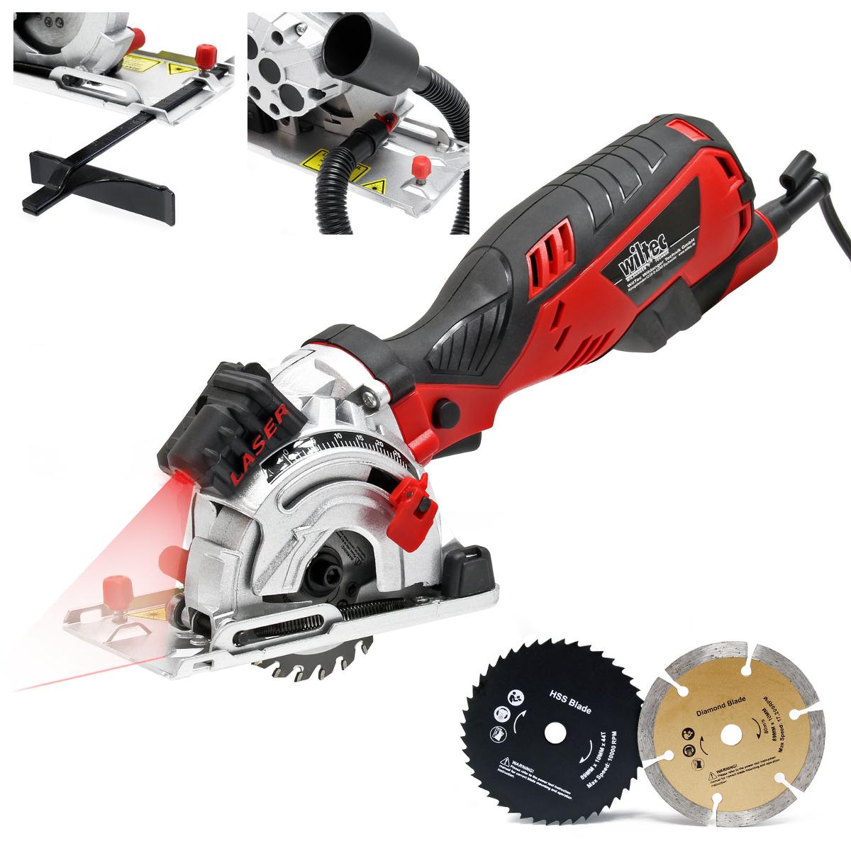 Mini-Handkreissäge (Abbildung siehe Anlage)
- aus einem von Hand zu führenden Gerät mit eingebautem Elektromotor, Handgriff,
  Sicherungsschraube, Klemme, Sägeblatt-Klemmschraube, Schnitttiefenskala, Schnittlinienlaser,
  integriertem Adapter für Staubsauger, Kabel, Universal (TCT)-Sägeblatt, Diamantsägeblatt,
  HSS-Sägeblatt und Innensechskantschlüssel,
- zum Sägen von verschiedenen Materialien wie Holz, Parkett, Fliesen oder Leichtmetall,
- in einer gemeinsamen Verkaufsumschließung mit Beipack (Staubabsaugschlauch und
  Führungsschiene).
Die Mini-Handkreissäge bestimmt den Charakter des Ganzen.

"Von Hand zu führendes Werkzeug mit eingebautem Elektromotor, keine Ware der TARIC-Codes
  8467 2110 00 0 bis 8467 2210 00 (Warenzusammenstellung in Aufmachung für den Einzelverkauf
  aus Mini-Handkreissäge - charakterbestimmend - und Beipack)"
