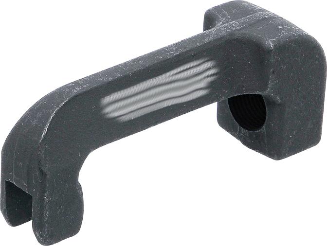 "Injektor-Ausziehklaue 12 mm"

- auswechselbares Werkzeug vollständig aus unedlem Metall (Stahl 40Cr),
  annähernd quaderförmig, an einer Seite hakenähnlich mit zwei seitlichen,
  parallelen Klauen ausgeformt, Klauenabstand von etwa 12 mm, an der anderen
  Seite mit einem M18x1﻿,﻿5 Innengewinde versehen (Gleithammeranschluss)

- Innenabstand zwischen Klaue und Gleithammeranschluss: etwa 75 mm

- zur fallweisen Verwendung mit einem Handwerkzeug (Gleithammer der
  Position 8205), zur schonenden Demontage von festsitzenden
  Diesel-Injektoren aus dem Zylinderkopf


Abbildung siehe Anlage.


Derartige Erzeugnisse gehören als "auswechselbare Werkzeuge zur
Verwendung in mechanischen Handwerkzeugen oder in Werkzeugmaschinen,
mit arbeitendem Teil aus unedlem Metall", andere als in den TARIC-Codes
8207 1300 00 bis 8207 9091 00 genannte" zum TARIC-Code 8207 9099 00.