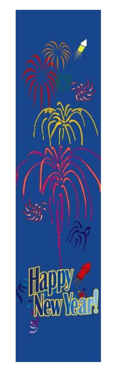 Nach den Angaben der Antragstellerin handelt es sich bei dem sog. "Ambiente Banner -Happy New Year - Feuerwerk-" um einen etwa 175 x 50 cm großen, rechteckigen Zuschnitt aus einem Vlies aus blauem Spinnstoff, der auf der Schauseite mit dem Schriftzug "Happy New Year!" sowie bunten Feuerwerk bedruckt ist. 
An der oberen und unteren Kante verfügt der Zuschnitt über einen Saum, der mit einer Kunststoffschiene versehen ist. Zusätzlich verläuft in der oberen Schiene eine Kordel, die als Aufhängevorrichtung dient.

Die Ware ist in einem Schaukarton verpackt.

Derartige Erzeugnisse dienen der Ausgestaltung der Jahreswende und werden zolltarifrechtlich als "Festartikel, andere als Weihnachtsartikel" eingereiht.