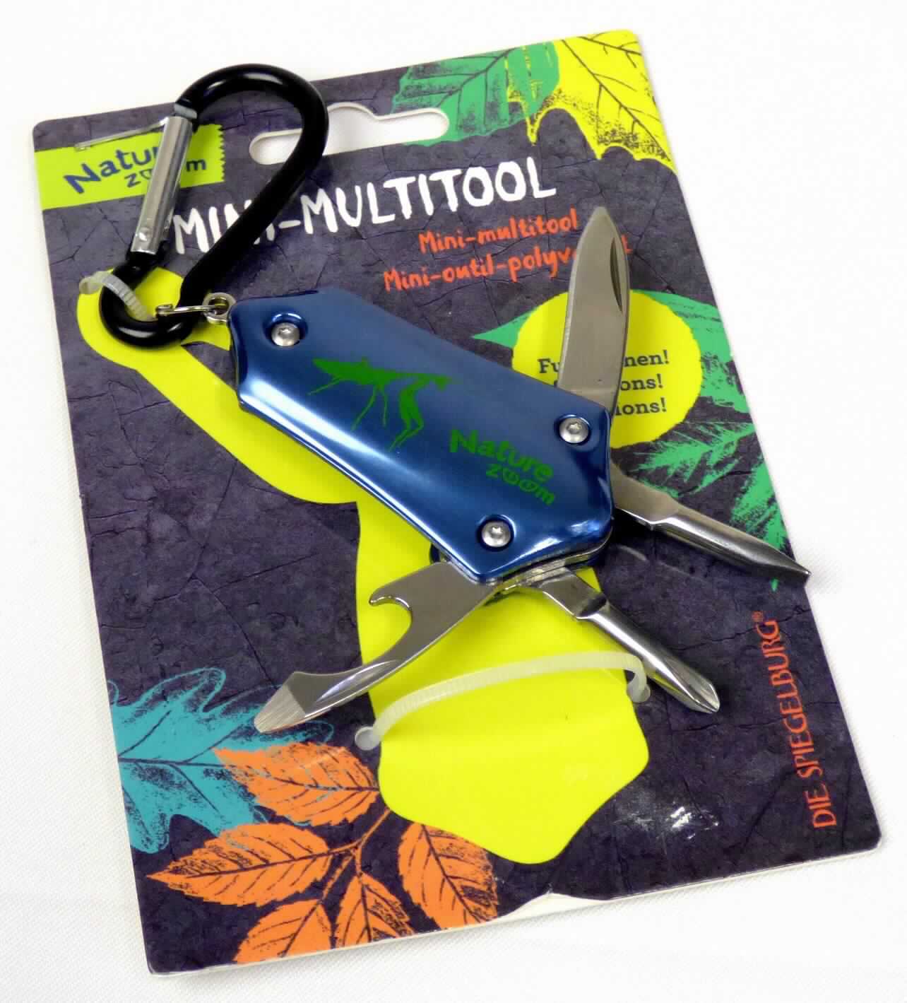 "4 Funktionen Multitool", 
aus verschiedenen Bestandteilen zusammengesetzte Ware, bestehend aus

- einem Klappmesser (Taschenmesser) mit schneidender Klinge aus Stahl

- einem Flaschenöffner aus Stahl

- einem Kreuz- und einemSchlitzschraubendreher aus Stahl

- einem Karabinerhaken aus Aluminium

- das Messer, der Flaschenöffner sowie der Kreuz- und Schlitzschraubendreher sind unlösbar in 
  einem Rahmen aus Stahl eingesetzt, der Karabinerhaken ist über einen Stahlring an 
  dem Rahmen befestigt

Das Messer bildet den charakterverleihenden Bestandteil der aus verschiedenen Bestandteilen 
zusammengesetzten Ware.
  
Das Erzeugnis ist auf einem bedruckten Pappkarton aufgemacht.

Abbildung siehe Anlage.

Derartige Erzeugnisse gehören als "Messer mit schneidender, nicht feststehender Klinge aus unedlem Metall, kein Messer der Pos. 8208" zum TARIC-Code 8211 9300 00.