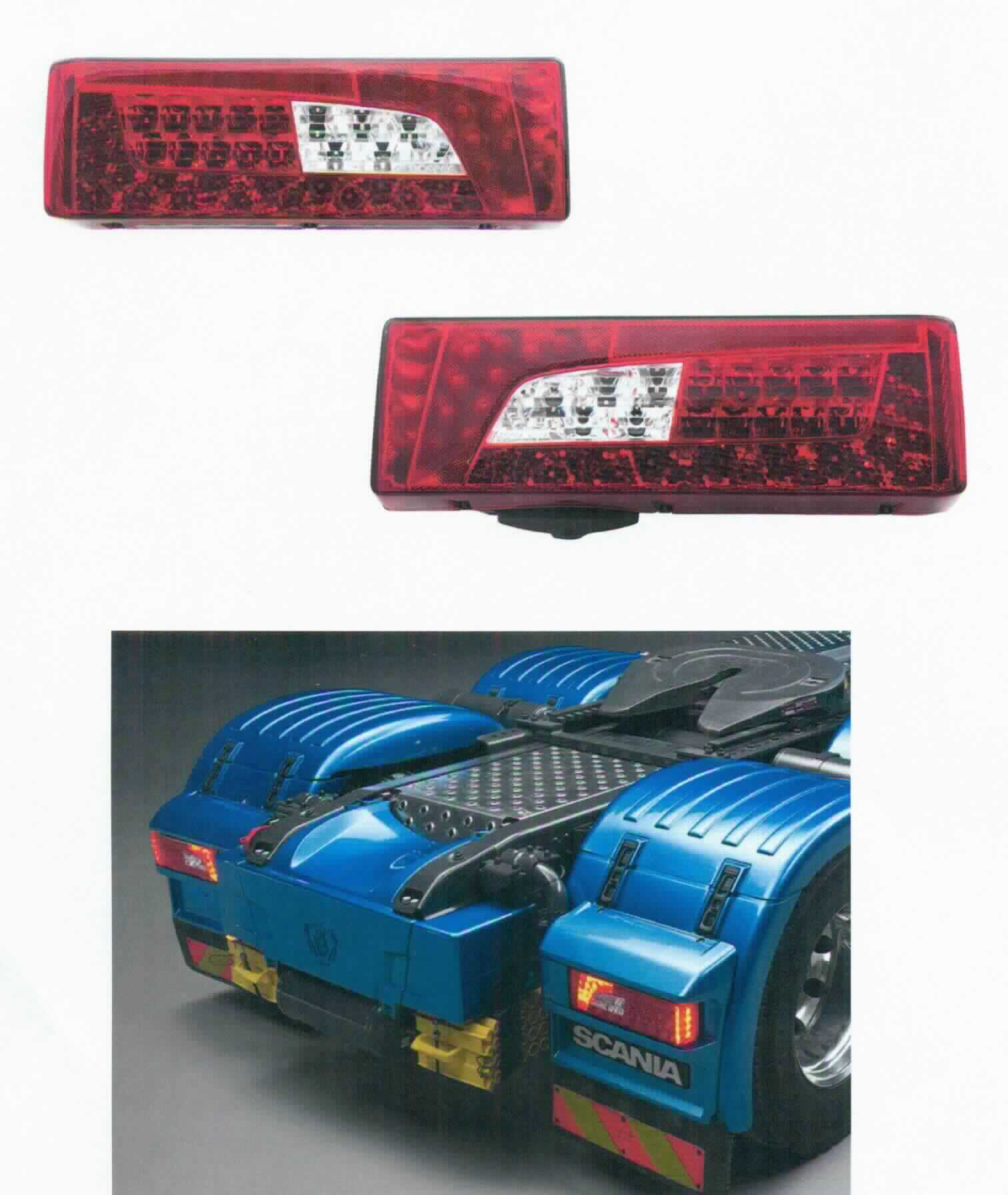 LED-Rückleuchte LKW mit Alarmgeber Art. 01511684, 01511685, 01511686 und 01511687 (Abbildung s. Anlage),
- rechte Rückleuchte, jeweils aus einer mit mehreren Leuchtdioden und weiteren elektrischen
  Bauelementen bestückten gedruckten Schaltung, montiert in einem annähernd quader-
  förmigen Kunststoffgehäuse mit integriertem aluminisiertem Reflektor, roten bzw. weißen
  Linsenabdeckungen, reflektierender Abdeckung, rückseitigen Montagevorrichtungen und 
  elektrischem 7-Pin Anschlussstecker sowie mit einem am Gehäuse angebrachten Alarmgeber
  mit eingebautem Lautsprecher, Abmessungen 400,2 x 150,1 x 81,63 mm,
- für eine Spannung von 24 Volt,
- nach Einbau in Kraftfahrzeuge und Anschluss an das Bordnetz zur Verwendung als 
  Kombinationsleuchte (z. B. Bremslicht, Rücklicht, Rückfahrscheinwerfer, Blinklicht, 
  Nebelschlussleuchte z. B. in LKW) - kennzeichnende Haupttätigkeit - und zum Geben eines 
  akustischen Signals bei Einlegen des Rückwärtsgangs mit gleicht zeitigem Betrieb des 
  Rückfahrscheinwerfers.

"Elektrisches Beleuchtungs- und Signalgerät von der für Kraftfahrzeuge verwendeten Art, keine Ware der Position 8539, nicht von den TARIC-Codes 8512 2000 20 bis 8512 2000 50 erfasst (Kombination aus Beleuchtungs- und Sichtsignalgerät - kennzeichnende Haupttätigkeit - und Hörsignalgerät); sog. LED-Rückleuchte mit Alarmgeber"