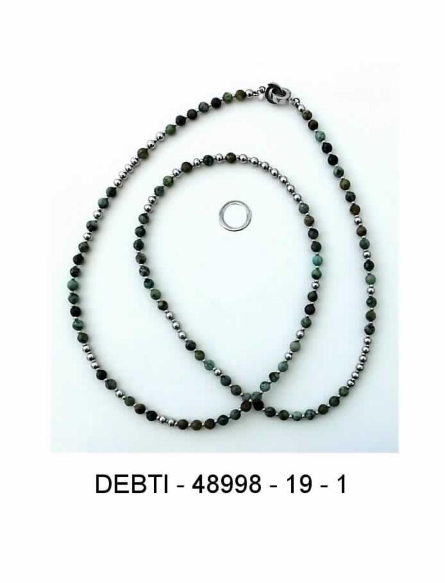 Sog. Kette Deborah aus Edelstahl und synthetischen Perlen.
Es handelt sich um ein aus Stahl gefertigtes Erzeugnis in Form einer etwa 70 cm langen
Halskette, mit aufgefädelten Perlen aus (laut Antragstellerangaben) Türkissteinen (87) und
Edelstahlelementen (44 und 128 kleinere dazwischen) und einem Verschluss in Form zweier
ineinandergreifende Ringe, die jeweils mit einem Scharnier geöffnet werden können und
die Gravur "LEONARDO" aufweisen, ohne Hinweise auf Handarbeit.
Zusätzlich kann ein weiterer Ring mit 14 mm Außendurchmesser, 9 mm Innendurchmesser
und 2,5 mm Dicke auf die Kette gefädelt werden.
Nach der Bedeutung für die Verwendung als Schmuckkette sind die Türkissteine als
charakterbestimmend zu betrachten.
Abbildung siehe Anlage.

Derartige Erzeugnisse gehören als "Waren aus Edel-oder Schmucksteinen (natürlichen,
synthetischen oder rekonstituierten), andere als solche des TARIC-Codes 7116 2011 00"
zum TARIC-Code 7116 2080 00.