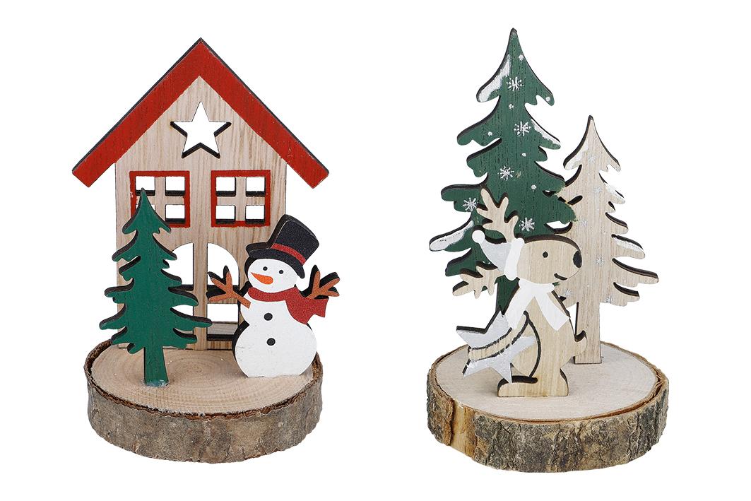 Nach den Angaben der Antragstellerin und dem vorgelegten Warenmuster handelt es sich um eine etwa 11 cm große, sog. Weihnachtslandschaft aus Holz. Das Erzeugnis besteht aus einem Sockel aus einer annähernd runden, natürlichen Baum-/Astscheibe (Dicke 1﻿,﻿5 cm) auf dem drei, unterschiedlich große Holzzuschnitte in Form eines Rentieres und zwei Tannen aufgeklebt sind. Die Tannen sind auf der Schauseite grün bzw. bräunlich bemalt und jeweils partiell mit Schneeflocken bzw. weißen Astenden (Schnee imitierend) verziert. Das Rentier hält einen Stern in den Händen und ist mit einer stilisierten Weihnachtsmannmütze und einem Schal bekleidet. 

Die Ware stellt sich als Weihnachtsartikel dar, da sie Elemente enthält, die mit Weihnachten in Verbindung stehen, und dazu bestimmt ist, nur während der Weihnachtszeit zu Dekorationszwecken verwendet zu werden.

Zolltarifrechtlich handelt es sich um einen Weihnachtsartikel, nicht aus Glas.