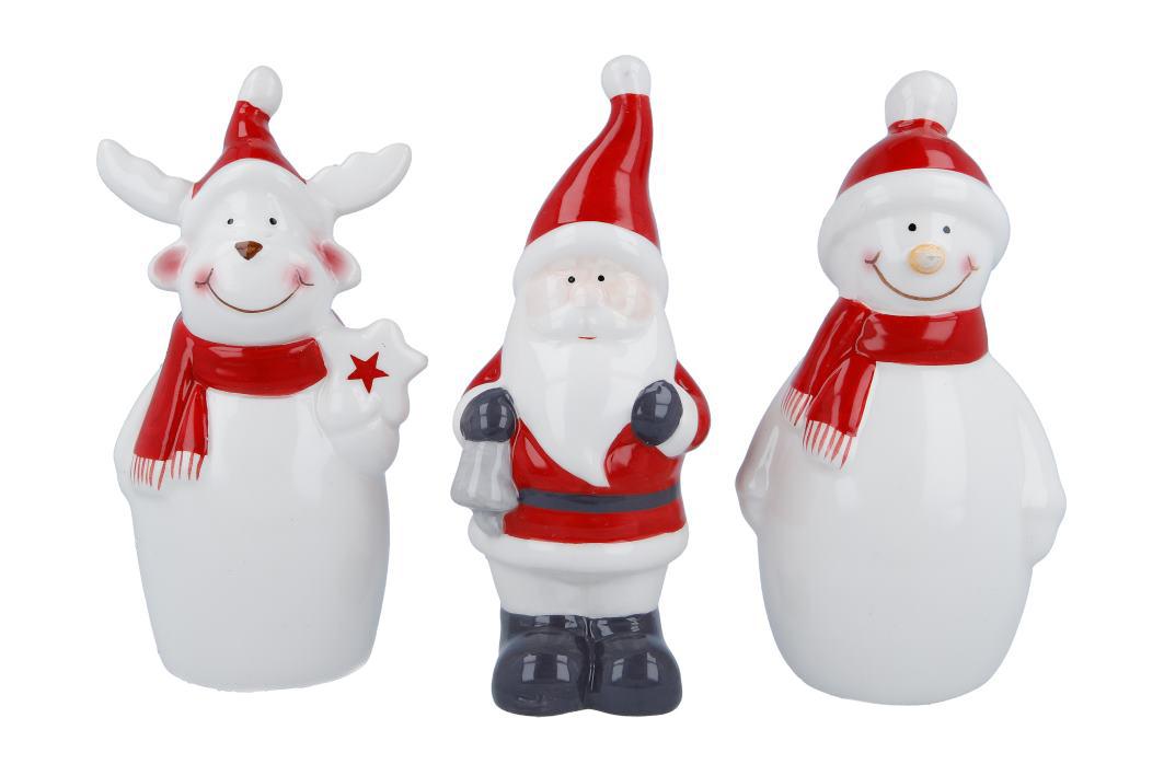 Nach den Antragsangaben sowie dem vorgelegten Warenmuster handelt es sich um weihnachtliche Dekorationsfiguren in drei unterschiedlichen Ausführungen.

Die ca. 13﻿,﻿5 cm großen, innen hohlen und glasierten Erzeugnisse sind jeweils aus Keramik (Dolomit) gefertigt und stellen stehende Figuren in Form eines Schneemannes, Elches und klassischen Weihnachtsmannes (rote Weihnachtsmannmütze, roter Mantel, Rauschebart und schwarze Stiefel) dar. Der Schneemann sowie der Elch sind überwiegend weiß und mit einem roten Schal sowie einer roten Weihnachtsmannmütze (Zipfelmütze mit Bommel und Besatz) bekleidet. In der einen Hand hält der Elch zusätzlich einen kleinen, roten Stern und der Weihnachtsmann eine graue Glocke.

Die Waren enthalten Elemente, die erkennbar mit Weihnachten in Verbindung stehen. Derartige Erzeugnisse sind dazu bestimmt, nur während der Weihnachtszeit zu Dekorationszwecken verwendet zu werden.

Zolltarifrechtlich handelt es sich um "Weihnachtsfestartikel, nicht aus Glas".