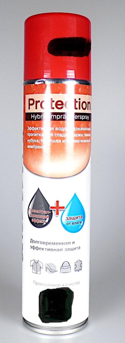 Angaben:
Protection Hybrid Imprägnierspray zum Schutz vor Nässe und Schmutz in einer 300 ml Sprühflasche. Nach den auf der Sprühflasche aufgedruckten Symbolen dient das Spray zur Imprägnierung von Kleidung, Schuhen, Taschen und Leder.

Befund:
Appretur- oder Endausrüstungsmittel, von der in der Lederindustrie oder ähnlichen Industrien verwendeten Art.