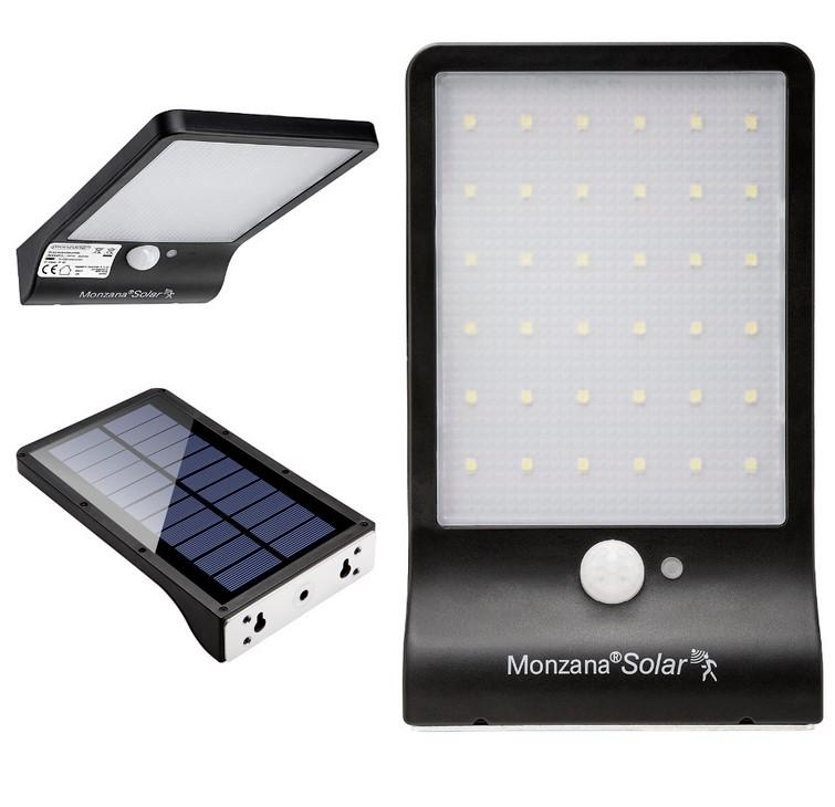 Bei der sog. Monzana Solar Outdoor Wandleuchte handelt es sich um eine elektrische Wandleuchte, bestehend aus einem quaderförmigen, etwa 360 mm x 115 mm x 58 mm (L x B x H) großen, schwarzen Kunststoffgehäuse mit darin fest verbauten LED-Lichtquellen (36 LED) und einer farblosen Leuchtmittelabdeckung aus Kunststoff. Sie dient der netzunabhängigen Außenbeleuchtung.
Zur elektrischen Ausstattung der Leuchte gehören eine Photovoltaikeinheit, ein Akkumulator sowie ein Näherungsschalter. Es sind vier Leuchtmodi einstellbar.

Die Ware ist mit beigefügtem Montagematerial (Schrauben, Dübel) in einem Karton verpackt.

Das Erzeugnis ist als "Leuchte, anderweit weder genannt noch inbegriffen, elektrische Wandleuchte, ausgenommen solche von der für öffentliche Plätze oder Verkehrswege verwendeten Art, ausschließlich zur Verwendung mit LED-Lichtquellen bestimmt, aus Kunststoff, nicht für zivile Luftfahrzeuge" einzureihen.