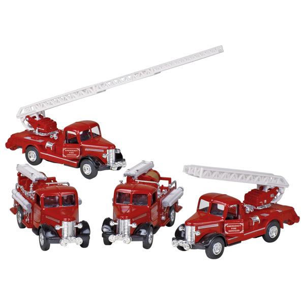 Nach den Angaben der Antragstellerin sowie der vorliegenden Abbildung handelt es sich bei der
sog. "Classic Feuerwehr, 2-fach" um ein Spielfahrzeug mit eingebautem Motor,
- in Form eines Feuerwehrfahrzeuges,
- mit den max. Abmessungen von etwa 12 cm x 5 cm x 4﻿,﻿5 cm,
- mit einer Fahrzeugfront (Fahrerhaus und Motorbereich) aus unedlen Metallen (lt. Beschreibung 
  Spritzguss),
- einem hinteren Aufbau (Löschaufbau), Fahrgestell, Stoßstangen und stilisierter Beleuchtung aus
  Kunststoffen,
- mit Achsen aus unedlen Metallen und Rädern aus Kunststoffen oder Kautschuk,
- seitlich mit Schriftzügen (EMERGENCY FIRE SERVICE) bedruckt,
- mit einem Rückzugmotor ausgestattet,
-- wird durch Druck und gleichzeitige Rückwärtsbewegung der Hinterachse aktiviert,
- dient der spielerischen Unterhaltung von Kindern ab 3 Jahren,
- in einem 12er Display für den Einzelverkauf aufgemacht.

Im Hinblick auf den Umfang bestimmt der Kunststoff den Charakter der Ware.

Die Ware ist zolltarifrechtlich als "anderes als in den Unterpositionen (KN) 9503 0010 bis 9503 0070
erfasstes Spielzeug, mit eingebautem Motor, aus Kunststoff" einzureihen.
