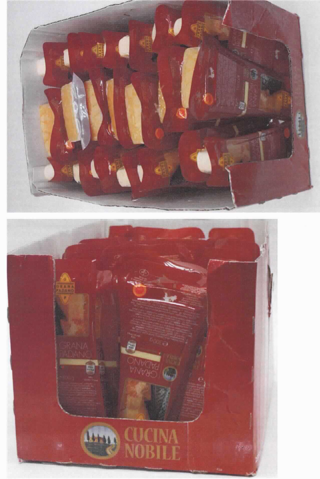Grana Padano

Ein Warenmuster in Original-Umschließung und Angaben zur Zusammensetzung wurden vorgelegt.

Beschaffenheit des vorgelegten Warenmusters:
Verschweißte Kunststofffolie, mehrsprachig bedruckt, mit Angaben zu u. a. Warenbezeichnung (Grana Padano), Inhalt (300 g), Mindestfettgehalt in der Trockenmasse (32 %), Zutaten und Hersteller.
Inhalt: Hellgelber, keilförmiger Abschnitt eines Käselaibes mit gestempelter Rinde; Konsistenz hart, krümelig; Geruch und Geschmack einem Grana Padano entsprechend.

Wassergehalt in der fettfreien Trockenmasse*: 47 GHT oder weniger
* abgeleitet aus Antragsangaben

Anderer Käse, keiner der UPos 0406 1020 bis 0406 9050 der KN, mit einem Wassergehalt in der fettfreien Käsemasse von 47 GHT oder weniger, Grana Padano.