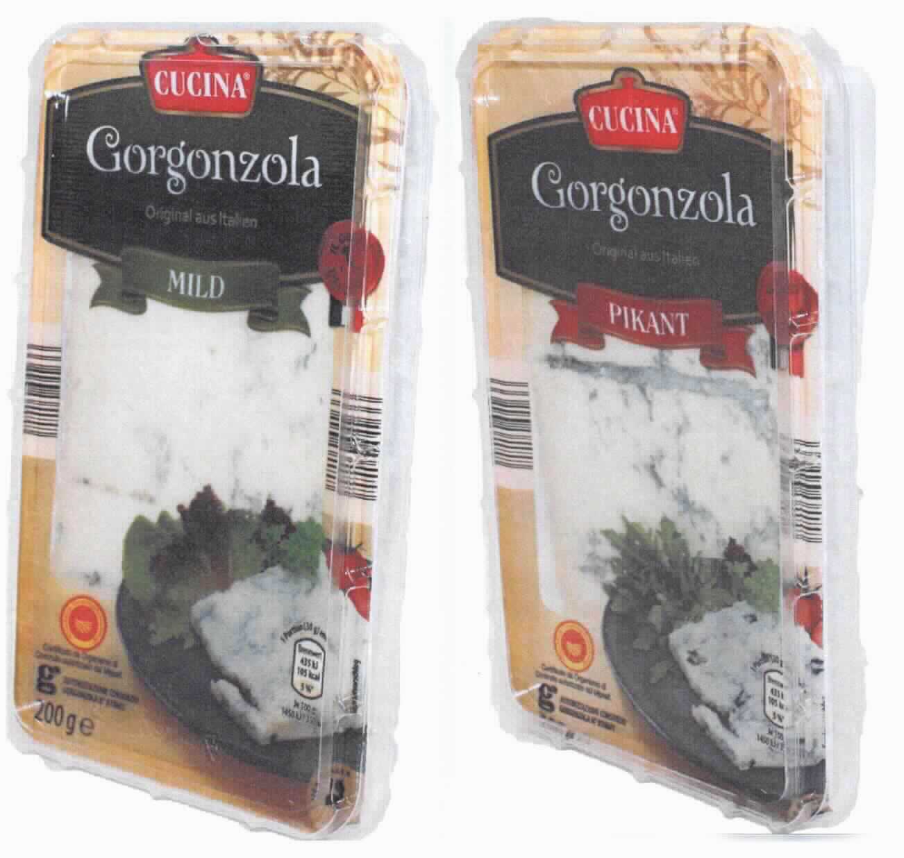 Gorgonzola, dolce und piccante

Zwei Warenmuster in Original-Umschließung und Angaben zur Zusammensetzung wurden vorgelegt.

Beschaffenheit der vorgelegten Warenmuster:
Jeweils eine Tiefziehverpackung mit bedruckter Folie und Kunststoffdeckel, mit Angaben zu u. a. Warenbezeichnung (Gorgonzola dolce bzw. Gorgonzola piccante), Inhalt (200 g), Mindestfettgehalt in der Trockenmasse (48 %), Zutaten und Hersteller.
Inhalt: Jeweils ein keilförmiger Abschnitt eines hellgelben Käses mit blau-grünlicher Schimmelbildung im Teig; Konsistenz cremig-weich; Geruch und Geschmack einem handelsüblichen Gorgonzola dolce bzw. piccante entsprechend.

Blauschimmelkäse, Gorgonzola.