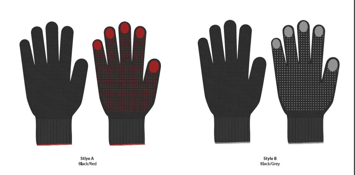 Fingerhandschuh, sog. Arbeitsandschuhe, Größe 9, Foto siehe Anlage,
- als Fünffingerhandschuh gearbeitet,
- aus ca. 1,8 mm dicken, einfarbigen Gewirken aus laut Antrag 100 % Polyester (synthetische
  Chemiefasern),
- abgepasst gewirkt,
- im Bereich der Hand- und Fingerinnenflächen rutschhemmend mit Kunststoffnoppen bedruckt,
- am Handgelenk mit einer gerippt gewirkten, elastischen Stulpe,
- am unteren Rand durch eine kontrastfarbene Überwendlichnaht gesäumt.

"Fingerhandschuh, aus Gewirken, andere als in der Unterposition 6116 10 genannte, aus
 synthetischen Chemiefasern"