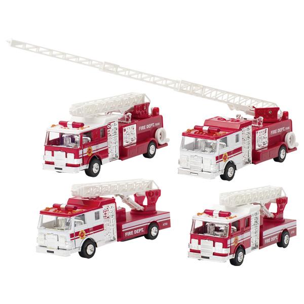 Nach den Angaben der Antragstellerin und der vorgelegten Abbildung handelt es sich um ein Spielfahrzeug
- in Form eines Feuerwehrfahrzeugs,
- mit eingebautem Rückzugmotor,
- mit den Abmessungen 18 cm x 5 cm x 7 cm,
- mit einem Fahrerhaus aus unedlen Metallen (lt. Antragsangaben Spritzguss),
- einem an das Fahrerhaus anschließenden Technikaufbau aus Kunststoffen,
- einem nicht abnehmbaren Auflieger mit ausfahrbarer Drehleiter aus Kunststoffen,
- einem Fahrgestell aus Kunststoffen,
- mit Achsen aus unedlen Metallen sowie Rädern aus Kunststoffen oder Kautschuk,
- mit integriertem Soundmodul und LED (Aktivierung durch Druck auf Vorderachse;
  Batteriefach mit zwei Knopfzellen auf der Dachoberseite),
- seitlich mit Schriftzügen bzw. einem Logo (u. a. Fire Dept.) bedruckt.
Das Fahrzeug dient der spielerischen Unterhaltung von Kindern und ist in einem Display verpackt.

Im Hinblick auf den Umfang bestimmt der Kunststoff den Charakter der Ware.

Zolltarifrechtlich handelt es sich um ein "anderes als in den Unterpositionen (KN) 9503 0010 bis
9503 0070 erfasstes Spielzeug, mit eingebautem Motor, aus Kunststoff".