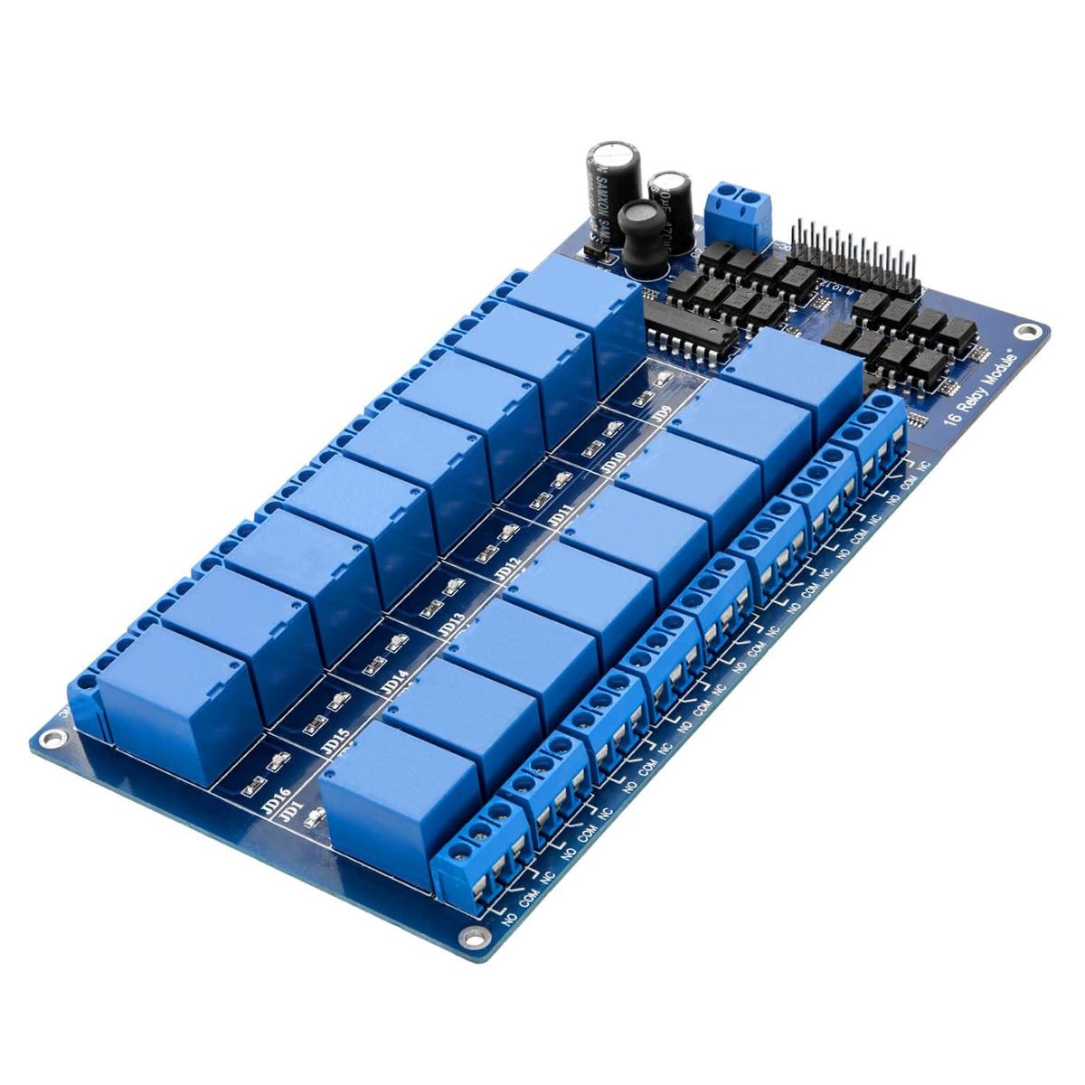 Relaismodul, in Form einer einfachen Schalterkombination,
- im Wesentlichen bestehend aus einer 180 mm x 90 mm großen Leiterplatte, bestückt mit 16 elektromechanischen Relais, 16 Optokopplern, passiven Bauelementen und Anschlussvorrichtungen sowie Transistoren zur Ansteuerung der Relais und passiven Bauelementen und Anschlussvorrichtungen,
- mit getrennten Schaltein- und ausgängen,
- mit einer Spannung für den Steuerstromkreis von weniger als 60 V und einem Laststrom von 5 A,
- dient dem Schließen und dem Unterbrechen von elektrischen Stromkreisen.


Die Ware wird als "elektrisches Gerät zum Schließen und Unterbrechen von elektrischen Stromkreisen, Relais, für eine Spannung von 60 V oder weniger, für eine Stromstärke von mehr als 2 A, nicht für bestimmte Luftfahrzeuge, keine Ware des TARIC 8536 4190 40" eingereiht.

Anlage: 1 Abbildung