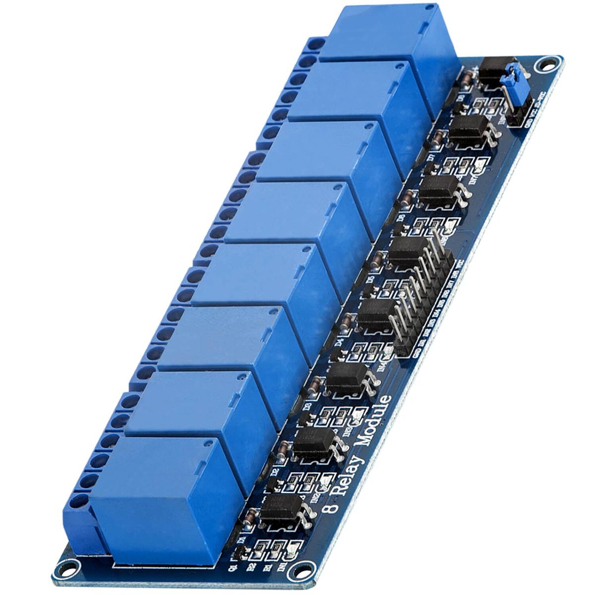 Relaismodul, in Form einer einfachen Schalterkombination,
- im Wesentlichen bestehend aus einer 50 x 140 mm großen Leiterplatte, bestückt mit acht elektromechanischen Relais, acht Optokopplern, passiven Bauelementen und Anschlussvorrichtungen sowie Transistoren zur Ansteuerung der Relais,
- mit getrennten Schaltein- und ausgängen,
- mit einer Spannung für den Steuerstromkreis von weniger als 60 V und einem Laststrom von 5 A,
- dient dem Schließen und dem Unterbrechen von elektrischen Stromkreisen.

Die Ware wird als "elektrisches Gerät zum Schließen und Unterbrechen von elektrischen Stromkreisen, Relais, für eine Spannung von 60 V oder weniger, für eine Stromstärke von mehr als 2 A, nicht für bestimmte Luftfahrzeuge, keine Ware des TARIC 8536 4190 40" eingereiht.

Anlage: 1 Abbildung