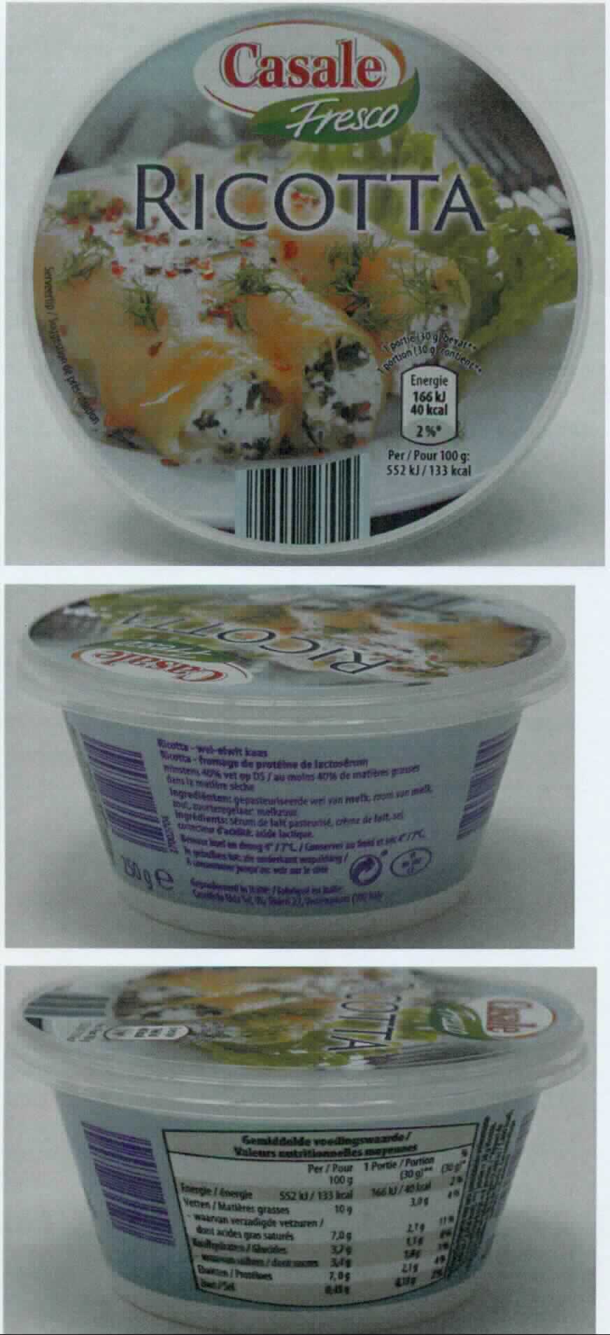 Ricotta

Ein Warenmuster in Original-Umschließung und Angaben zur Zusammensetzung wurden vorgelegt.

Beschaffenheit des vorgelegten Warenmusters:
Kunststoffbecher, umlaufend etikettiert, mit Angaben zu u. a. Warenbezeichnung (Ricotta), Inhalt (250 g), zum Fettgehalt in der Trockenmasse (min. 41 %) und Hersteller.
Inhalt: Weiße, weiche, cremige, leicht körnige Masse; Geruch und Geschmack mild, milchig, einem handelsüblichen Ricotta entsprechend.

Fettgehalt*: 40 GHT oder weniger
* abgeleitet aus Antragsangaben

Frischkäse (nichtgereifter Käse), mit einem Fettgehalt von 40 GHT oder weniger, anderer als Mozzarella, Skyr oder Pizza-Käse.