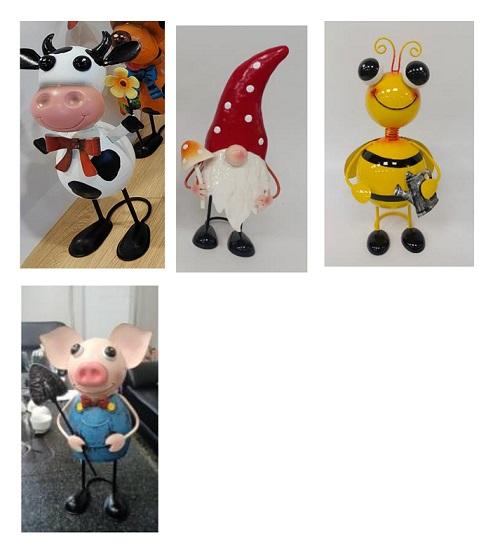 Sog. Metal Garden Figurines (Metallgartenfiguren).
Es handelt sich um verschiedene Figuren aus buntlackiertem Blech aus Eisen
(unedles Metall) in Comics-artiger Gestaltung (Antragstellerangaben).
Aufgrund der neutralen Gestaltung und des fehlenden Bezugs zu Weihnachts- oder
dergleichen Festen handelt es sich um einen allgemeinen Dekorationsartikel, somit
kein Festartikel der Position 9505.
- Abbildung siehe Anlage -

Derartige Waren gehören als "andere Ziergegenstände aus unedlen Metallen, weder
versilbert, vergoldet oder platiniert" zum TARIC-Code 8306 2900 00.