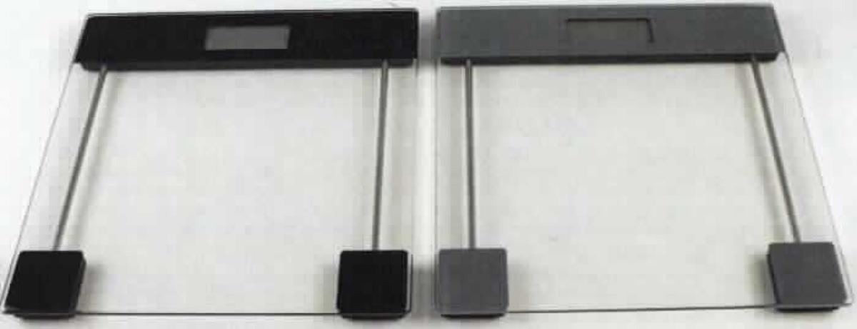 Personenwaage,
- aus einer quadratischen Glastrittfläche (Abmessungen LxBxH: 300 x 300 x 25 mm), LCD-Display, 
  Wägemodul, Ein- und Ausschaltautomatik, Batteriefach sowie 1 Batterie (Abbildung siehe Anlage),
- zum Wiegen von Personen bis zu einem Gewicht von 180 kg mit einer Genauigkeit von 100 g.

"Waage mit einer Empfindlichkeit von mehr als 50 mg, Personenwaage, keine Haushaltswaage - Personenwaage