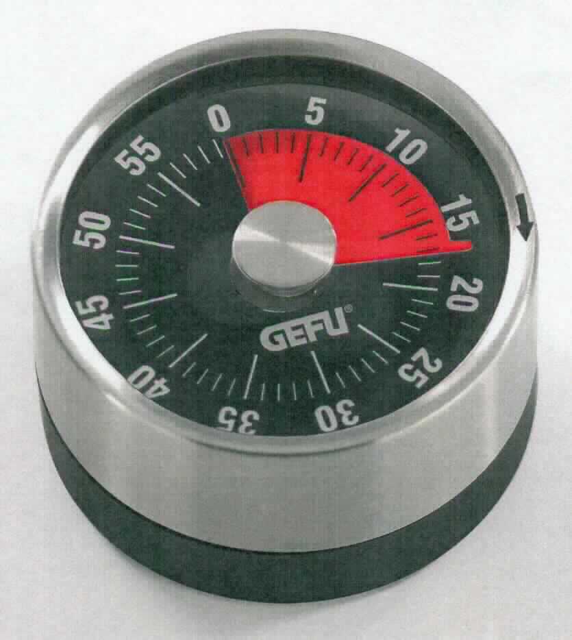 Sog. Analoger Timer, im Wesentlichen bestehend aus einem runden mechanischen Kurzzeitmesser (Minutenzähler) mit Läutwerk (Durchmesser 61 mm) in einem Kunststoff-/Edelstahlgehäuse mit einer Laufzeit von 0 - 60 Minuten. Äußere Form: siehe Abbildung in der Anlage.
Der Kurzzeitmesser kann mittels Magnet an entsprechenden Oberflächen befestigt werden und dient der Zeitmessung.

Die beschriebene Ware ist als "Zeitmesser mit Uhrwerk" einzureihen.