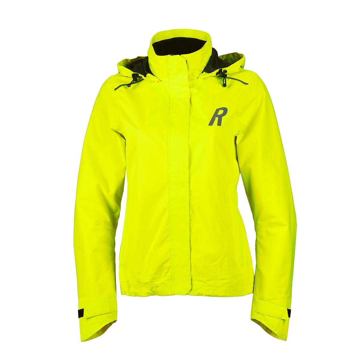 Blouson, sog. RR Regenjacke, Größe 46, Foto siehe Anlage,
- in einem Polybeutel verpackt,
- aus ca. 0,2 mm dicken, einseitig (Innenseite) mit einer Folie aus Kunststoff (kein Zellkunststoff) ver-
  sehenen Geweben der Position 5903 aus laut Antrag 100 % Polyester (synthetische Chemiefasern),
- durchgehend gefüttert,
- über den Schritt reichend (Rückenlänge: ca. 70 cm),
- mit einem Stehkragen,
- mit einer angesetzten Kapuze, mit Tunnelzug,
- vorn mit einer durchgehenden Öffnung mit Reißverschluss, mit einer von rechts auf links über-
  lappenden Patte mit Klettbandverschlüssen (Frauenkleidung),
- mit langen Ärmeln, die über den unteren Rand des Kleidungsstücks hinausreichen, an den Ärmel-
  enden mit verengenden Klettverschlussriegeln,
- vorn unterhalb der Taille mit eingesetzten Taschen mit Reißverschluss,
- am unteren Rand mit einem Tunnelzug zu verengen,
- erfüllt die Merkmale zur Einreihung als Blouson, somit keine Jacke,
- aufgrund der verwendeten Flächenerzeugnisse keine Ware der Position 6202.

Kleidung (Blouson) aus Erzeugnissen der Position 5903, aus Geweben, für Frauen