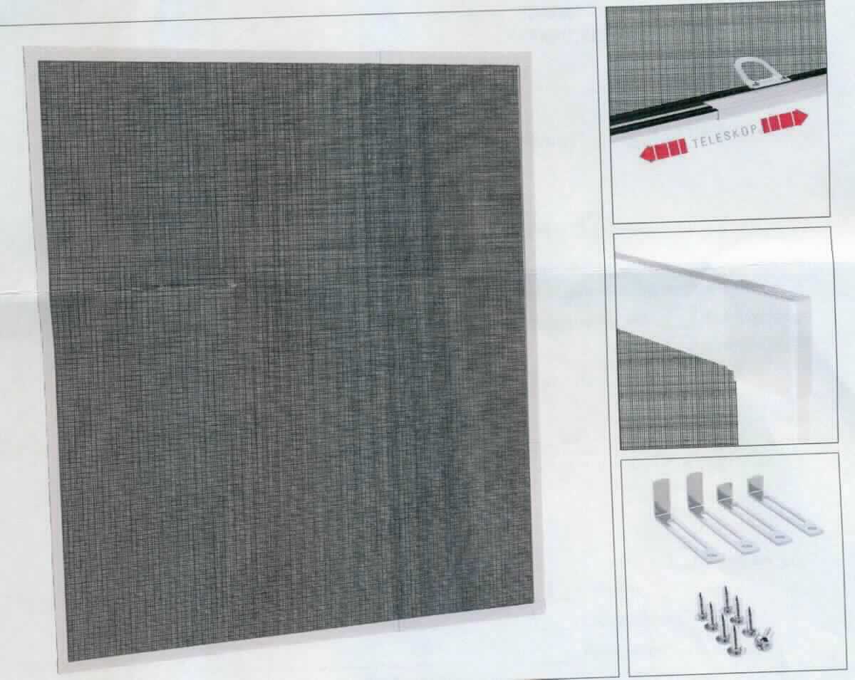 "Teleskop-Fliegengitter"; in Form eines noch nicht zusammengesetzten Fliegengitters für Fenster, 
bestehend aus

- verschiedenen Profilen aus Aluminium (laut Antragsteller), vier Eckverbindern aus Kunststoff, einem
  Fiberglasgewebe, acht Schrauben aus unedlem Metall, vier Metallhaken, zwei Kunststoffgriffen, einer
  Absturzsicherung und einer Bürstendichtung. Die Profile werden zu einem Rahmen zusammengefügt 
  und mit dem Fiberglasgewebe bespannt. Die unedlen Metalle bestimmen den Charakter der aus 
  verschiedenen Stoffen zusammengesetzten Ware. Aluminium herrscht gegenüber den anderen unedlen
  Metallen gewichtsmäßig vor.

- zum Montieren in Fensterrahmen als beweglicher Insektenschutz,

- gemeinsam in einem Karton verpackt

Abbildung siehe Anlage

Derartige Erzeugnisse gehören als "Konstruktionen aus Aluminium, andere als in den TARIC-Codes 7610 1000 00 bis 7610 9010 00 genannte" zum TARIC-Code 7610 9090 00.