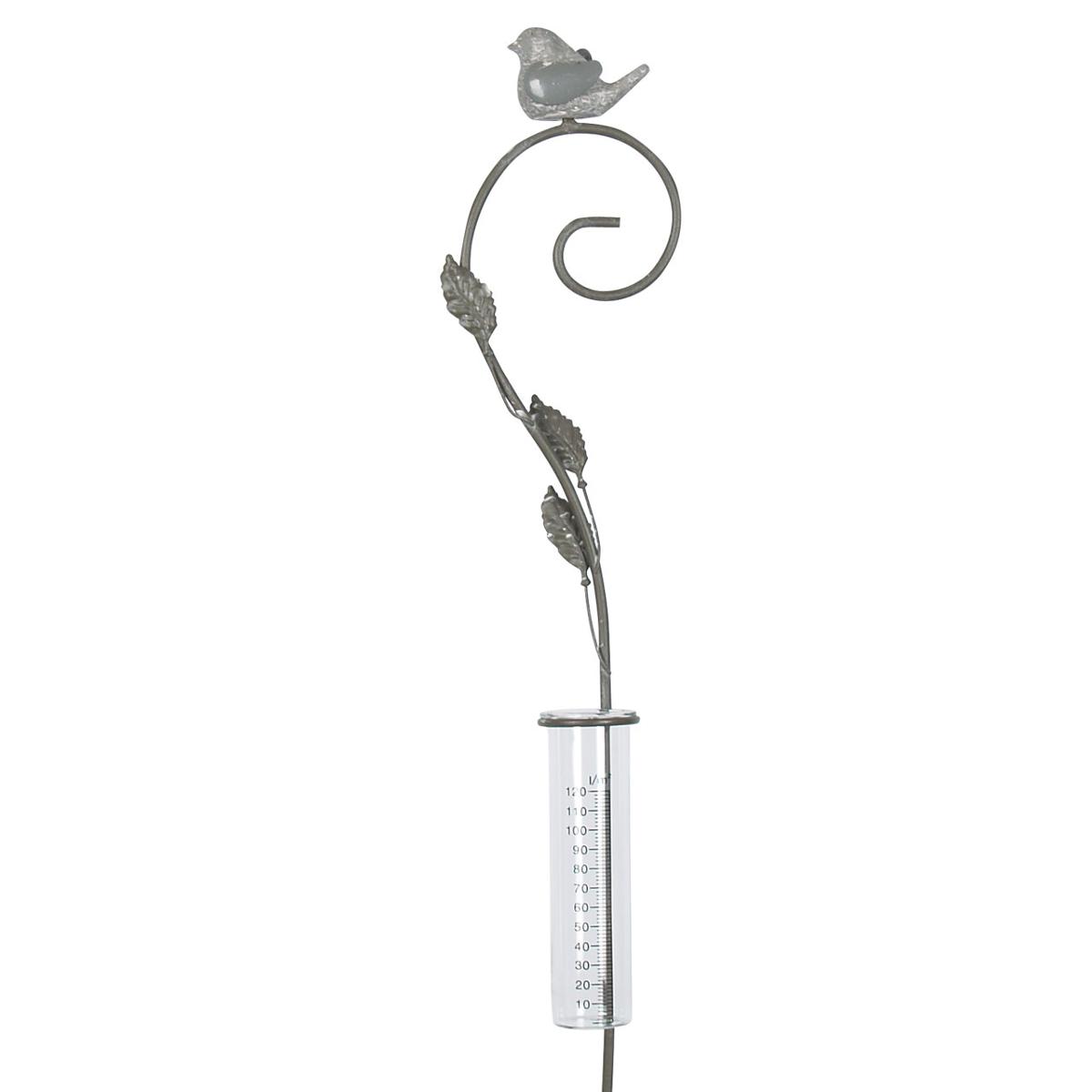 Sog. Regenmesser, im Wesentlichen bestehend aus einem Stab aus unedlem Metall, der am oberen Ende mit einem stilisierten Vogel und über seine gesamte Länge mit drei stilisierten Blumenblättern versehen ist (120 x 13 x 4 cm). In eine Halterung am Stab ist ein trichterförmiges Gefäß aus Glas eingehängt, auf das eine Skala (l/m²) aufgebracht ist (zur äußeren Form: siehe Abbildung in der Anlage).
Das Gerät dient einerseits zu Dekorationszwecken in Gärten, indem es in Beete oder Kübel gesteckt wird, und andererseits der Niederschlagsmessung im privaten Bereich.
Die Ware wird als "Gerät für die Meteorologie, kein Entfernungsmesser, kein Theodolit oder Tachymeter, kein Nivellierinstrument, kein Instrument für die Fotogrammmetrie, anderes Instrument für die Meteorologie" eingereiht.
