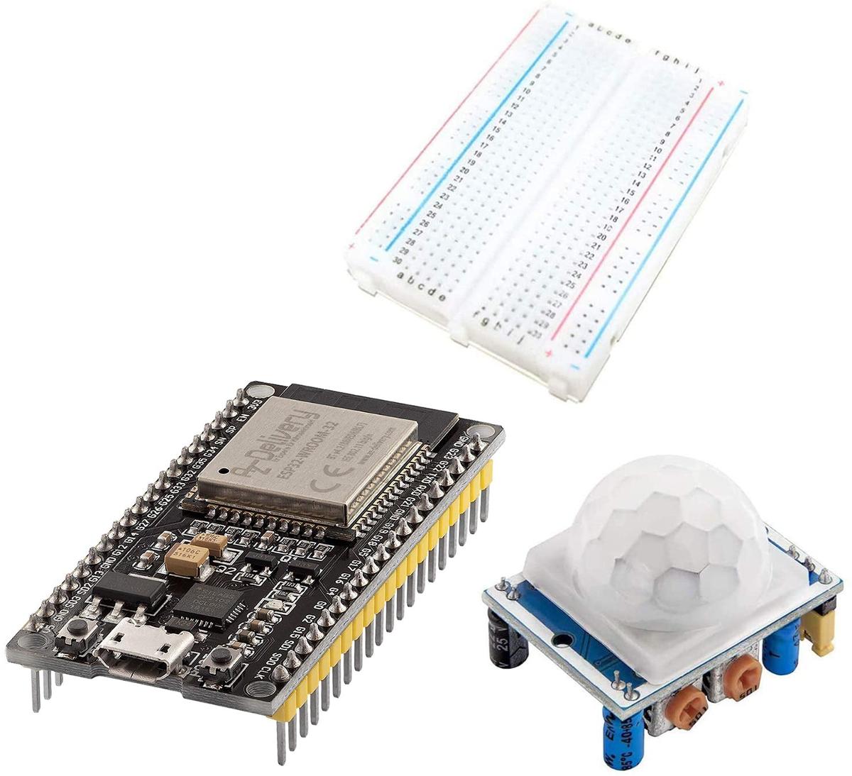 ESP-32 Bewegungsmelder-Set (Abbildung siehe Anlage)
- aus einer mit WiFi-SoC-Baustein, gedruckter Antenne, Kondensatoren, Transistoren sowie
  einer USB-Steckvorrichtung und weiteren elektrischen Kontakten ausgestatten Leiterplatte,
- zur Datenkommunikation mittels verschiedenen Protokollen in WiFi-Netzwerken oder via
  Bluetooth sowie zur Verwendung als WiFi- oder Bluetooth-Funkfernsteuerung (Sender und
  Empfänger) bestimmt - ohne kennzeichnende Hauptfunktion -,
- zusammen mit Beipack (PIR-Bewegungsmelder, Breadboard und Karte mit Download-Link)
  in einer gemeinsamen Verkaufsumschließung),
- universell mit unterschiedlichen Geräten zur Realisierung unterschiedlicher Projekte
  verwendbar (z.B. bei der Heimautomatisierung oder im Zusammenhang mit Alarmanlagen).
Die Funkfernsteuerung bestimmt den Charakter der Warenzusammenstellung. 

"Funkfernsteuergerät, Multifunktionsgerät zur Datenkommunikation und Funkfernsteuerung
 - ohne kennzeichnende Hauptfunktion -, in Warenzusammenstellung in Aufmachung für den
 Einzelverkauf mit nicht charakterbestimmendem Beipack"