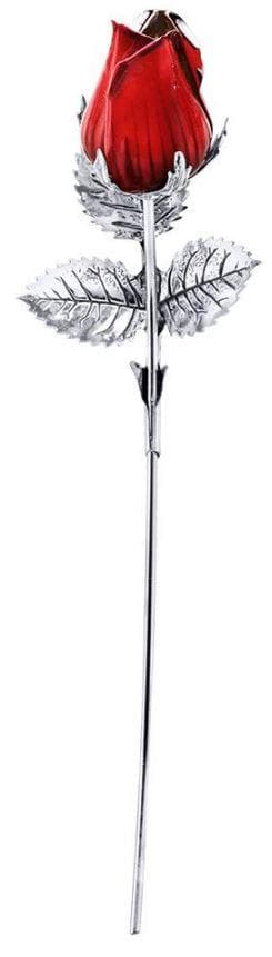 Es handelt sich um eine etwa 13 cm lange, stilisierte Einzelrose aus rhodinierter Silberlegierung (925er Silber), bestehend aus einem Stiel, einem Laubblatt mit drei Fiederblättern und einer rot lackierten Knospe. Das Erzeugnis dient zu Dekorationszwecken.
- Antragstellerangaben -

Abbildung siehe Anlage.

Derartige Erzeugnisse gehören als "Silberschmiedewaren aus Edelmetallen (Silber), auch mit anderen Edelmetallen überzogen oder plattiert" zur Unterposition 7114 1100 der Kombinierten Nomenklatur.