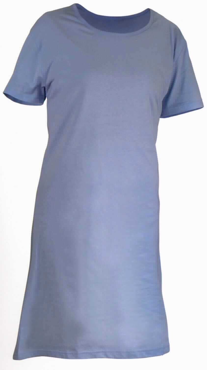 Kleid, sog. Nachthemd, NAN8115263, Größe 40/42, Foto siehe Anlage,
- in einem Polybeutel mit bedrucktem Pappeinleger verpackt,
- aus ca. 0,6 mm dicken, einfarbigen Gewirken aus laut Antrag 100 % Baumwolle,
- über den halben Oberschenkel reichend (Rückenlänge: ca. 99 cm),
- mit einem runden Halsausschnitt mit einer Randeinfassung,
- ohne Öffnung und ohne Verschluss,
- mit kurzen Ärmeln,
- am unteren Rand durch Umschlagen und Festnähen gesäumt,
- kann ohne ein weiteres, den Unterkörper bedeckendes Kleidungsstück getragen werden,
- kann unterschiedslos im Bett oder an anderen Orten getragen werden und ist daher nicht dazu bestimmt,
  ausschließlich oder im Wesentlichen als Nachtkleidung im Bett getragen zu werden, somit kein Nachthemd.

"Kleid, aus Gewirken, für Frauen, aus Baumwolle"