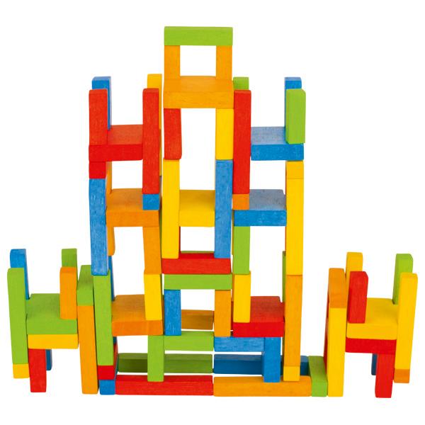 Nach den Angaben der Antragstellerin handelt es sich um ein Baukastenspielzeug in Form von Bauklötzen, "Artikel 56929 - Balancier- & Stapelspiel Stühle"
- mit insgesamt 24 Bauklötzen in Form von Stühlen,
-- aus Holz gefertigt,
-- in den Farben gelb, rot, blau, grün, orange und hellblau lackiert,
- ohne Hinweis auf eine Fertigung in Handarbeit,
- dient der spielerischen Unterhaltung von Kindern,
- in einem bunt bedruckten Karton in Folie verschweißt für den Einzelverkauf aufgemacht.

Derartige Erzeugnisse werden zolltarifrechtlich als "Baukastenspielzeug aus anderen Stoffen als Kunststoff, nicht handgearbeitet aus Holz" eingereiht.