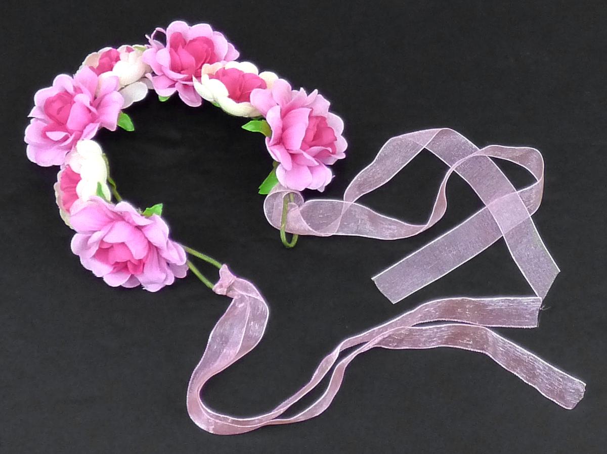 Kopfschmuck, sog. Karneval-Blumenband, Foto siehe Anlage,
- in Form eines Haarkranzes,
- aus künstlichen Blumen aus Nachbildungen von Blütenblättern aus Spinnstoff, die übereinander
  angeordnet sind, einer Blütennarbe und einem Blütenboden aus Kunststoff,
- - durch Zusammenstecken in Blumenbindetechnik miteinander verbunden,
- die künstlichen Blumen sind jeweils durch Zusammenkleben mit einem Gegenstück aus einem 
  ovalen Zuschnitt aus grünem Vliesstoff verbunden,
- auf einer Unterlage aus einem mit grünem Papier umwickelten, zu einem Halbkreis gebogenen
  Draht aus unedlem Metall mit einer Länge von ca. 43 cm, der an den Enden zu Schlaufen gebogen
  ist, befestigt,
- mit zwei in die Drahtenden geknoteten Bänder aus Spinnstoffgewebe,
- die künstlichen Blumen bestimmen aufgrund ihrer Bedeutung in Bezug auf die Verwendung
  der Ware als Kopfschmuck den wesentlichen Charakter der Ware,
- innerhalb der Position 6702 bestimmt der Spinnstoff nach dem Umfang und dem äußeren
  Erscheinungsbild den wesentlichen Charakter der künstlichen Blumen,
- keine Einreihung in die Position 9615, da die Ware nicht dem Zusammenhalten des Haares dient.

"Ware aus künstlichen Blumen, aus anderen Stoffen als Kunststoff"