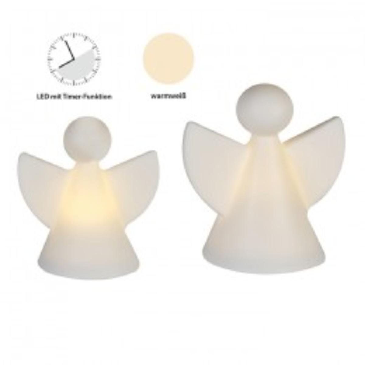 Ziergegenstand, sog. LED Engel Keramik, Foto siehe Anlage,
- in Form einer aus verschiedenen Bestandteilen zusammengesetzten Ware, bestehend aus:
- einem keramischen Ziergegenstand in Form eines stilisierten Engels:
- - matt-weiß, unglasiert, innen hohl,
- - mit einer Höhe von ca. 6,9 cm und einem maximalen Durchmesser von ca. 4,7 cm,
- - keramisches Erzeugnis, nach der Formgebung gebrannt, tonmineralhaltiges Material enthaltend,
- - nach dem Ergebnis der wissenschaftlichen Untersuchung aus Porzellan,
- - ohne Hinweise auf Handarbeit,
- einem elektrischen Beleuchtungskörper:
- - in Form eines batteriebetriebenen LED-Lichtes mit An- und Ausschalter,
- - im Boden der Figur eingesetzt,
- insbesondere im Hinblick auf die Verwendung als Ziergegenstand verleiht die Zierfigur
  aus Porzellan der zusammengesetzten Ware ihren wesentlichen Charakter,
- kein nicht elektrischer Beleuchtungskörper der Position 9405, da das LED-Licht nicht der
  Erhellung der Umgebung dient, sondern lediglich die Zierwirkung der Keramikfigur erhöht,
- kein Festartikel der Position 9505, da die Engelsfigur aufgrund der neutralen Haltung bzw.
  Gestaltung (keine betende Haltung, keine weihnachtlichen Symbole, keine Verkündigung
  durch Instrumente) keinen Verkündigungs- bzw. Weihnachtsengel darstellt.

"Keramischer Ziergegenstand, aus Porzellan, nicht handgearbeitet"