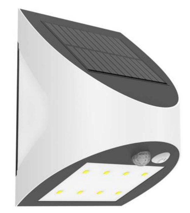 Bei der sog. „Solarleuchte LED mit Bewegungsmelder“ handelt es sich um einen elektrischen Beleuchtungskörper, bestehend aus einem ca. 13 cm x 10,5 cm x 8 cm (L x B x H) großen halbzylinderförmigen Kunststoffgehäuse mit angeschrägten Enden, integriertem LED-Leuchtmittel und Bewegungs- und Dämmerungssensor am unteren und einem Solarpanel am oberen Gehäuseende. Das Erzeugnis ist außerdem mit einem Akkumulator, einer Wandhalterung und Befestigungsmaterial (Schrauben und Dübeln) ausgestattet.

Techn. Daten (auszugsweise):
- Leistung: 3 W
- Spannung: 3,7 V (Akku)
- Lichtstrom: 6 - 200 lm
- Schutzart: IP65 

Das Erzeugnis dient zu Beleuchtungszwecken im Außenbereich (IP65) und ist aufgrund seiner Bauweise und dem beiliegenden Montagematerial trotz des Akkubetriebs zur Befestigung an einer Wand vorgesehen. 

Das Erzeugnis ist als "elektrischer Beleuchtungskörper, anderweit weder genannt noch inbegriffen, Wandleuchte, nicht von der für öffentliche Plätze oder Verkehrswege verwendeten Art, ausschließlich zur Verwendung mit LED-Lichtquellen bestimmt, aus Kunststoffen, nicht für zivile Luftfahrzeuge" einzureihen.