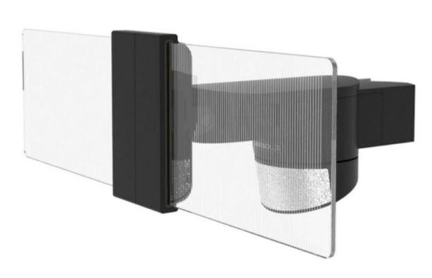 Bei dem sog. „Außenstrahler 30 W LED mit Bewegungsmelder (1245)“ handelt es sich um einen elektrische Wandleuchte mit den Maßen von ca. 38,8 cm x 19,5 cm x 17,2 cm (L x B x T), bestehend aus zwei rechteckigen Scheiben aus durchsichtigem Kunststoff, die als Diffusor dienen und von einem zweiteiligen, mit Kunststoff verkleideten Leuchtenkopf aus Aluminium rechts- und linksseitig gehalten werden, einer hinter dem Leuchtenkopf angebrachten Wandhalterung aus Kunststoff, an der unterseitig ein zylinderförmiger Dämmerungs- und Bewegungssensor mit nach vorne gerichtetem hellem Sensorfeld angebracht ist, integriertem LED-Leuchtmittel, elektrischer Ausstattung und Montagematerial zur Befestigung an Wänden.

Techn. Daten (auszugsweise):
- Lichtstrom: 2400 lm
- Abstrahlwinkel: 320°
- Farbtemperatur: 3000 K
- Schutzart: IP44 

Das Erzeugnis dient zu Beleuchtungszwecken im Außenbereich (IP44). 

Der stoffliche Charakter wird aufgrund des äußeren Erscheinungsbildes, des Umfangs und der Bedeutung in Bezug auf die Verwendung als stabilitätsverleihendes Material durch den Kunststoff bestimmt.

Das Erzeugnis ist als "elektrischer Beleuchtungskörper, anderweit weder genannt noch inbegriffen, Wandleuchte, nicht von der für öffentliche Plätze oder Verkehrswege verwendeten Art, ausschließlich zur Verwendung mit LED-Lichtquellen bestimmt, aus Kunststoffen, nicht für zivile Luftfahrzeuge" einzureihen.