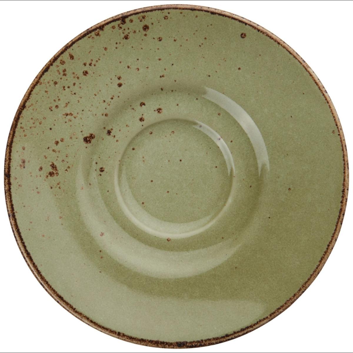 Anderes keramisches Geschirr, sog. Espresso-Untertasse Palana, Foto siehe Anlage,
- glasierte, olivfarbene Untertasse (auf der Oberseite teilweise braun gesprenkelt)
  mit einem braunen Außenrand,
- in den Abmessungen: 12,2 cm (Durchmesser) x 1,7 cm (Höhe),
- keramisches Erzeugnis; nach der Formgebung gebrannt; tonmineralhaltiges Material
  enthaltend,
- nach dem Ergebnis der wissenschaftlichen Untersuchung aus Steinzeug,
- lt. Antrag 6 Stück / Packung.

"Anderes keramisches Geschirr (Untertasse), aus Steinzeug"