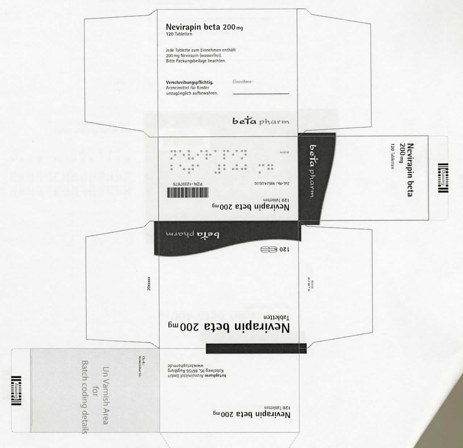 Arzneiware; Tabletten

Bei der Ware handelt es sich um weiße bis hellgelbe, kapselförmige, bikonvexe Tabletten mit beidseitiger Prägung und Bruchkante beziehungsweise oval geformte bikonvexe Tabletten mit beidseitiger Prägung, die in zwei verschiedenen Wirkstoffkonzentrationen gehandelt werden und in Blisterverpackungen zu 60 oder 120 Stück beziehungsweise zu 10, 30, 60, 90 oder 100 Stück zusammen mit einer Gebrauchsanweisung in einer bedruckten Faltschachtel in Aufmachung für den Einzelverkauf vertrieben werden. 
Die Tabletten enthalten den Wirkstoff Nevirapin, der zur Behandlung von HIV-1 eingesetzt wird. Es handelt sich dabei um ein Kombipräparat, das mit mindestens zwei anderen Präparaten eingenommen werden soll. Die Gebrauchsanweisung enthält Informationen zu den Anwendungsgebieten, zur Zusammensetzung (siehe Feld 8), zur Art der Anwendung und Dosierung sowie Hinweise zu Vorsichtsmaßnahmen, Neben- und Wechselwirkungen. 

Die Ware ist als Arzneiware, dosiert und in Aufmachung für den Einzelverkauf in die Unterposition 3004 9000 der Kombinierten Nomenklatur einzureihen.