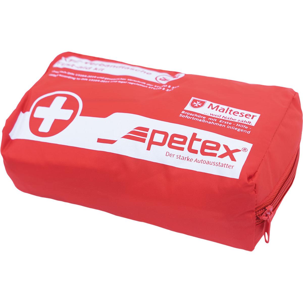 Tasche mit Apothekenausstattung für Erste Hilfe; Erste-Hilfe-Set

Bei der vorgelegten Ware handelt es sich um eine Zusammenstellung von
Verbandsmaterialien (nach DIN 13164:2014) zusammen verpackt in einer Erste-Hilfe-Kombitasche mit Reißverschluss. Die Tasche ist für den Einzelverkauf als Erste-Hilfe-Set aufgemacht.

Die Ware ist als Tasche mit Apothekenausstattung für erste Hilfe in die Unterposition
3006 5000 der Kombinierten Nomenklatur einzureihen.