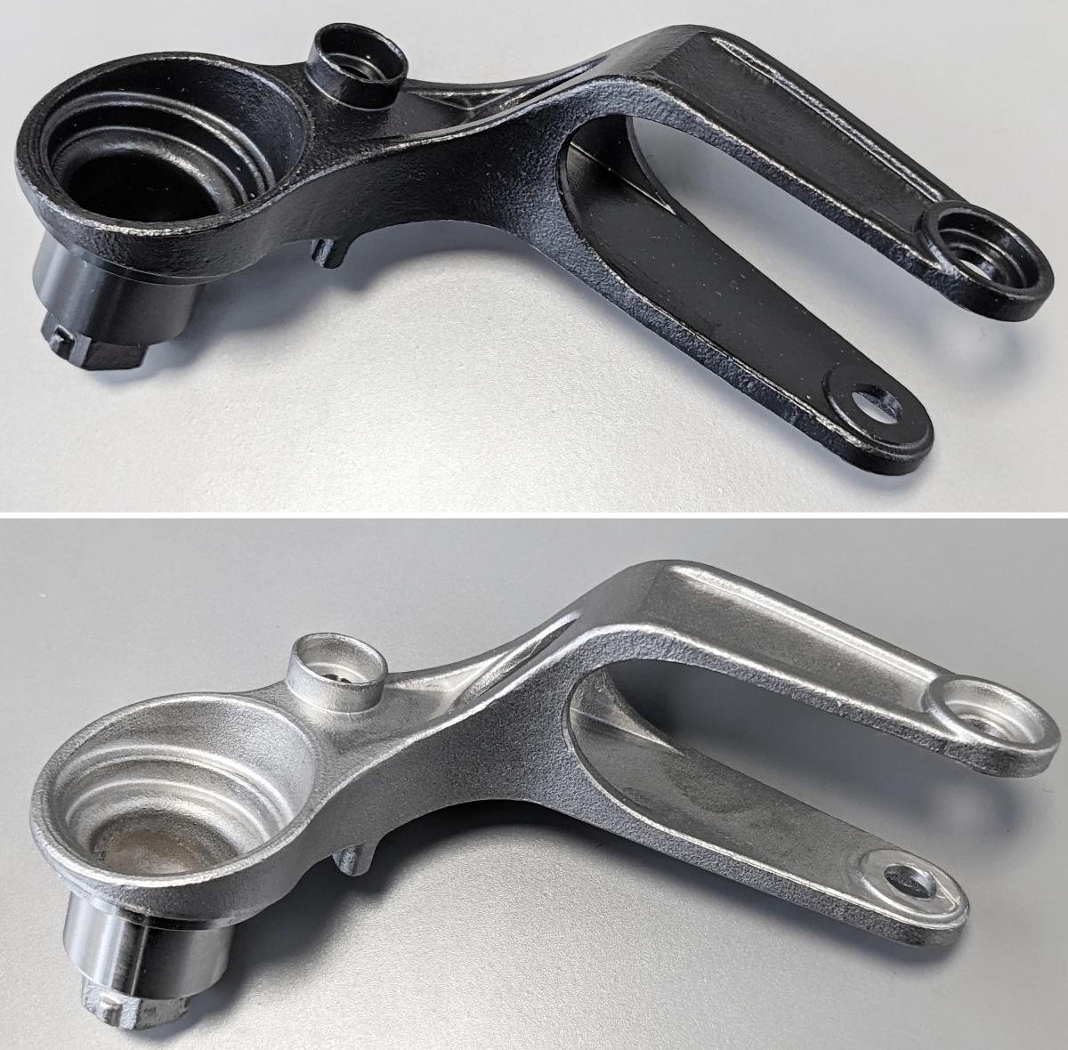 Spannhebel für Riemenspanner, sog. Hebel (Lever), Foto siehe Anlage,
- in Form von spezifisch gefertigten, gebogenen, gabelartigen, zur Aufnahme einer Spann-
  rolle bestimmten Erzeugnissen,
- laut Antrag:
- - aus Stahl,
- - mit oder ohne sog. KTL-Beschichtung,
- werden in Riemenspannern von Fahrrädern mit Elektrohilfsmotoren mit Riemenantrieben verbaut,
- dienen dem dauerhaften Spannen der Zahnriemen,
- aufgrund der Konzeption (u. a. Form und Abmessungen) erkennbar hauptsächlich zur
  Verwendung an Fahrrädern des Kapitels 87 bestimmt.

"Teile für Fahrräder der Positionen 8711 und 8712 (Spannhebel für Riemenspanner)"