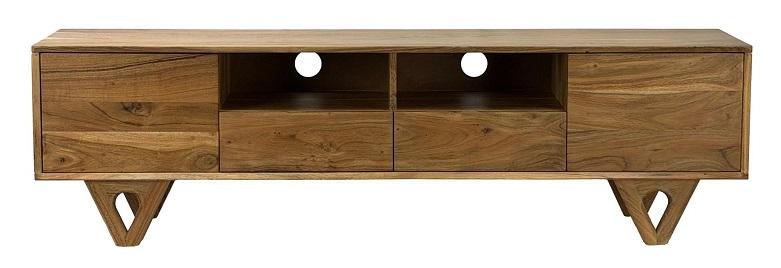 Bei der als "Lowboard Akazie" bezeichneten Ware handelt es sich um ein 160 x 46 x 40 cm (B x H x T) großes Möbelstück aus Massivholz.
Das Erzeugnis besitzt zwei offene Fächer, welche an der jeweiligen Rückseite eine Durchführung für Kabel aufweisen, je eine darunter befindliche Schublade und zwei äußere Türfächer. 

Die Ware hat zudem vier Standbeine aus Holz und ist dazu bestimmt auf dem Boden zu stehen.

Das noch nicht zusammengesetzte und verpackte Möbel ist als "anderes als in den Positionen 9401 und 9402 erfasstes Möbel, aus Holz, von der in Ess- und Wohnzimmer verwendeten Art" einzureihen.

(Abbildung siehe Anlage)