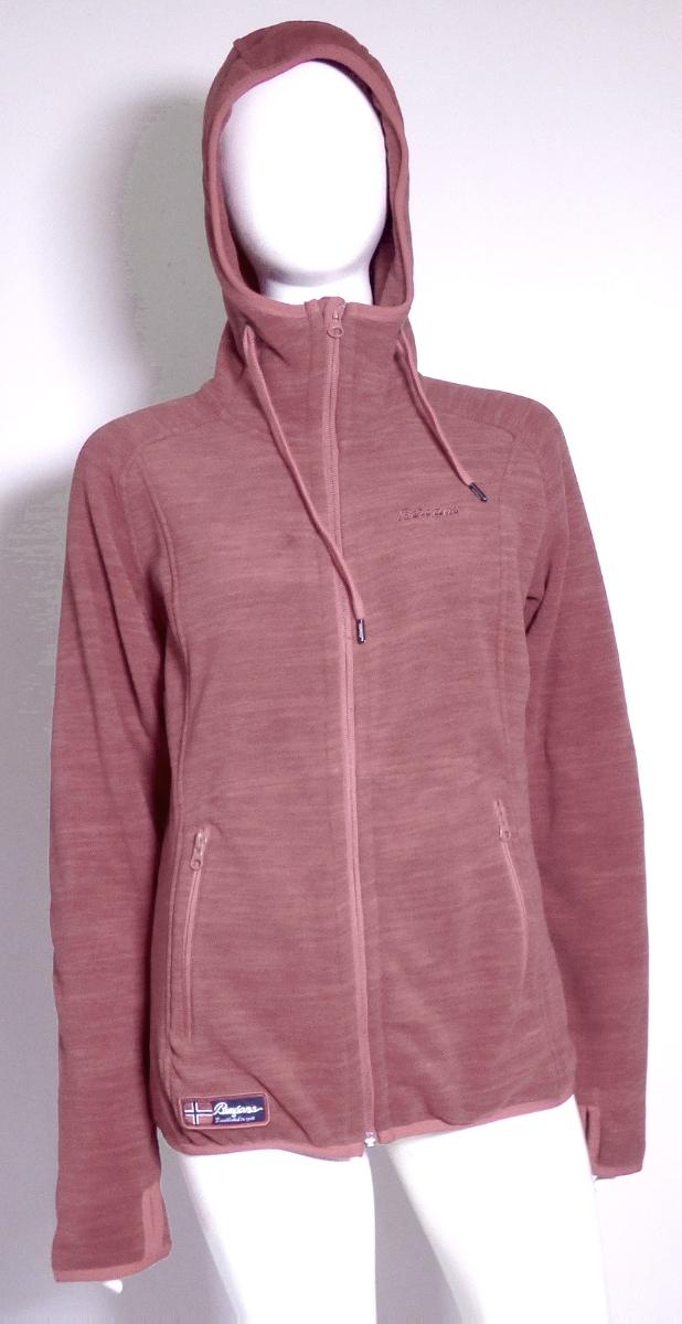 Blouson, sog. Fleecejacke Hareid Lady Jkt, Art. 5863, Größe M, Foto siehe Anlage,
- aus ca. 2 mm dicken, buntgewirkten (melierte Garne), beidseitig gerauten Gewirken (sog. Fleece) 
  aus laut Antrag 100 % Polyester (synthetische Chemiefasern),
- über die Taille reichend (Rückenlänge: ca. 68 cm),
- mit einer Kapuze mit Tunnelzug,
- vorn mit einer durchgehenden Öffnung mit einem bis an den Kapuzenrand reichenden Reißverschluss,
  mit einer kurzen Überlappung von rechts über links (Frauenkleidung),
- mit langen Ärmeln, die über den unteren Rand des Kleidungsstücks hinausreichen; an den Ärmelenden
  mit einem Daumenloch,
- unterhalb der Taille mit zwei eingesetzten Taschen mit Reißverschluss,
- am unteren Rand und an den Ärmelenden mit verengenden Streifen aus elastischen Gewirken
  eingefasst,
- erfüllt die Merkmale zur Einreihung als Blouson, somit keine Jacke.

"Blouson, aus Gewirken, für Frauen, aus Chemiefasern"