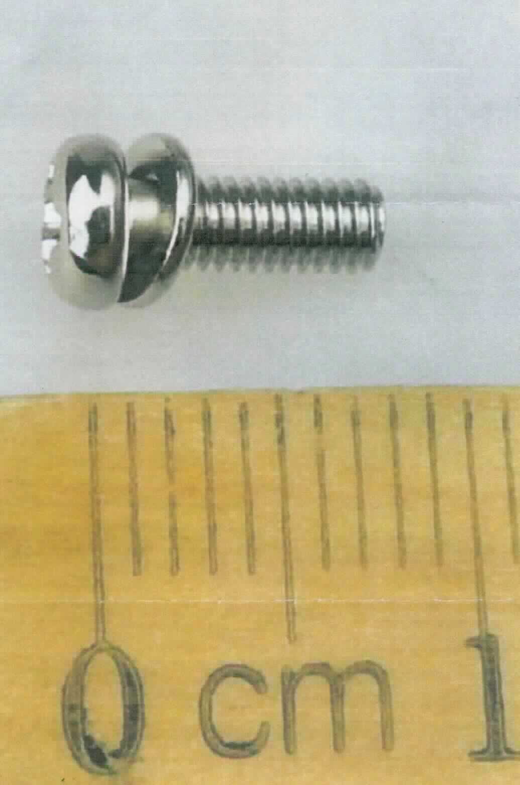Es handelt sich um Schrauben aus Stahl (kein nicht rostender Stahl), mit Rundkopf mit Kreuzschlitz und einem fast bis zum Kopf reichenden, metrischen Gewinde (M3) mit stumpfem Gewindeende. Die Erzeugnisse sind zwischen Gewinde und Kopf mit einem Federring ausgestattet.
Abmessungen: Gesamtlänge ca. 9,8 mm; Stiftdicke ca. 2,85 mm.
- Antragstellerangaben -

Abbildung siehe Anlage.

Derartige Erzeugnise gehören als "andere Schrauben aus Stahl (kein nichtrostender Stahl), mit Gewinde, mit Kopf mit Kreuzschlitz, mit dazugehörenden Unterlegscheiben" zum TARIC-Code 7318 1558 90.