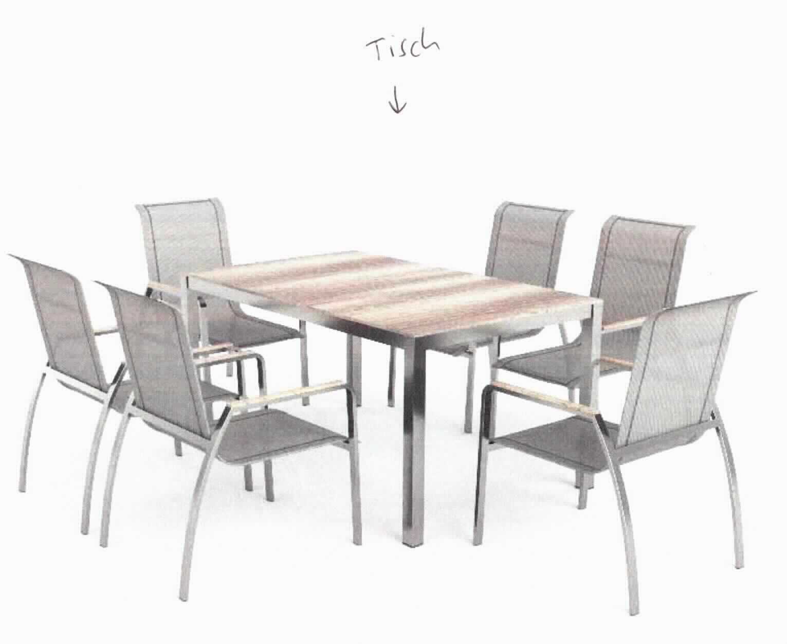 Es handelt sich bei dem Erzeugnis mit der Bezeichnung "SORRENTO" (Art. 7503) um einen rechteckigen, ausziehbaren Tisch (Abmessungen: L: 146-203 cm; Breite: 90 cm; Höhe: 75 cm), bestehend aus vier Tischbeinen aus Edelstahl und einer Tischplatte aus HPL-Laminat. 

Bei dem aus zwei unterschiedlichen Stoffen bestehendem Tisch wird der stoffliche Charakter der Ware weder vom Metallgestell (Bedeutung für die Verwendung als Stabilität verleihendes Element) noch von der Laminatplatte (Stoff mit dem höchsten Wert) bestimmt. Das Erzeugnis ist in die zuletzt genannte, der in Betracht kommenden Unterpositionen einzureihen.

Die noch nicht zusammengesetzte, in einem Karton verpackte Ware dient der Einrichtung von Wohnungen/Terrassen und ist dazu bestimmt, auf den Boden gestellt zu werden. Hinweise auf Handarbeit liegen nicht vor.

Die Ware ist als "anderes als von den Positionen 9401 und 9402 erfasstes Möbel, aus Laminat, nicht handgearbeitet" einzureihen.
