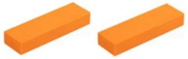 Angaben des Antragstellers:
Kalk- und Rostradierer
Material: 90 % Gummi, 10 % Carborundium (Keramik)

Feststellungen / Untersuchungen an Warenmustern:
Es wurden drei orangefarbene Radiergummis in einer Verkaufsverpackung vorgelegt, welche aus einem elastischen Material bestehen. 
Die Radiergummis sind quaderförmig (8,1 x 2,5 x 1,3 cm). 
Bei dem elastischen Material handelt es sich um einen nicht vulkanisierten Kautschuk (wie EPDM-Kautschuk).

Befund:
Es liegt ein regelmäßiger Block  aus einer nicht vulkanisierten Kautschukmischung vor.
