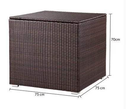 Bei der sog. "Polyrattan Auflagenbox" handelt es sich um eine ca. 75 x 75 x 70 cm (L x B x H) große Truhe, die im Wesentlichen aus einem Gestell aus galvanisiertem Stahl, dass vollständig mit Polyrattan bespannt ist, besteht. Der Deckel wird durch eine Platte aus Polycarbonat verstärkt wird und kann mittels einer Gasdruckfeder geöffnet und geschlossen werden. Die Ware verfügt über eine Innenverkleidung aus Polyester mit wasserdichter Beschichtung das durch Klett befestigt ist und einen Reißverschluss besitzt. Die Box ist für den Outdoor-Einsatz geeignet.

Die Box wird auf den Boden gestellt und dient der Aufnahme von Kissen und Auflagen (nicht Gegenstände der vZTA-Entscheidung) für Gartenmöbel.

Da weder das Metall noch der Kunststoff den Charakter der aus verschiedenen Stoffen bestehenden Ware bestimmt (das Metallgestell verleiht dem Möbel die notwendige Stabilität im Hinblick auf seine Verwendung, der Kunststoff ist im Hinblick auf Umfang/äußeres Erscheinungsbild maßgebend), ist die Ware in die zuletzt genannte der gleichermaßen in Betracht kommenden Unterpositionen einzureihen.

Das Erzeugnis ist als "anderes als von den Positionen 9401 sowie 9402 erfasstes Möbel, aus Kunststoff" einzureihen.