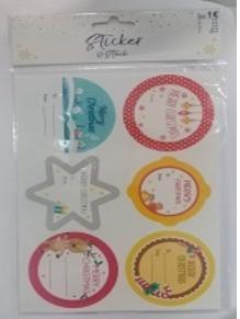 Es handelt sich um runde bzw. sternförmige Etiketten aus Papier. Sie sind auf der Schauseite jeweils mit Bildmotiven und dem Schriftzug "MERRY CHRISTMAS" farbig bedruckt. Darüber hinaus weisen sie entweder zwei Linien und/oder die Worte "To: " und "From:" auf, so dass jeweils genügend Raum für handschriftliche Eintragungen (z. B. Namen) zur Verfügung steht. Jeweils sechs der auf der Rückseite mit einer selbstklebenden Beschichtung ausgerüsteten, vorgestanzten Etiketten sind auf einem rechteckigen, silikonisierten Trägerpapier (Format: etwa 24 cm x17 cm) aufgebracht. Die Etiketten sollen in der Advents- oder Weihnachtszeit nach einer Beschriftung auf Geschenke geklebt werden.
Zwei dieser Etikettenbogen sind in einem Tütchen aus klarsichtiger Kunststofffolie mit Pappreiter mit Eurolochung und Aufhängung aus Kunststoff verpackt. 

Abbildung siehe Anlage.

Derartige Waren gehören als "Etiketten aller Art, aus Papier, bedruckt, selbstklebend" zum TARIC-Code 4821 1010 00.